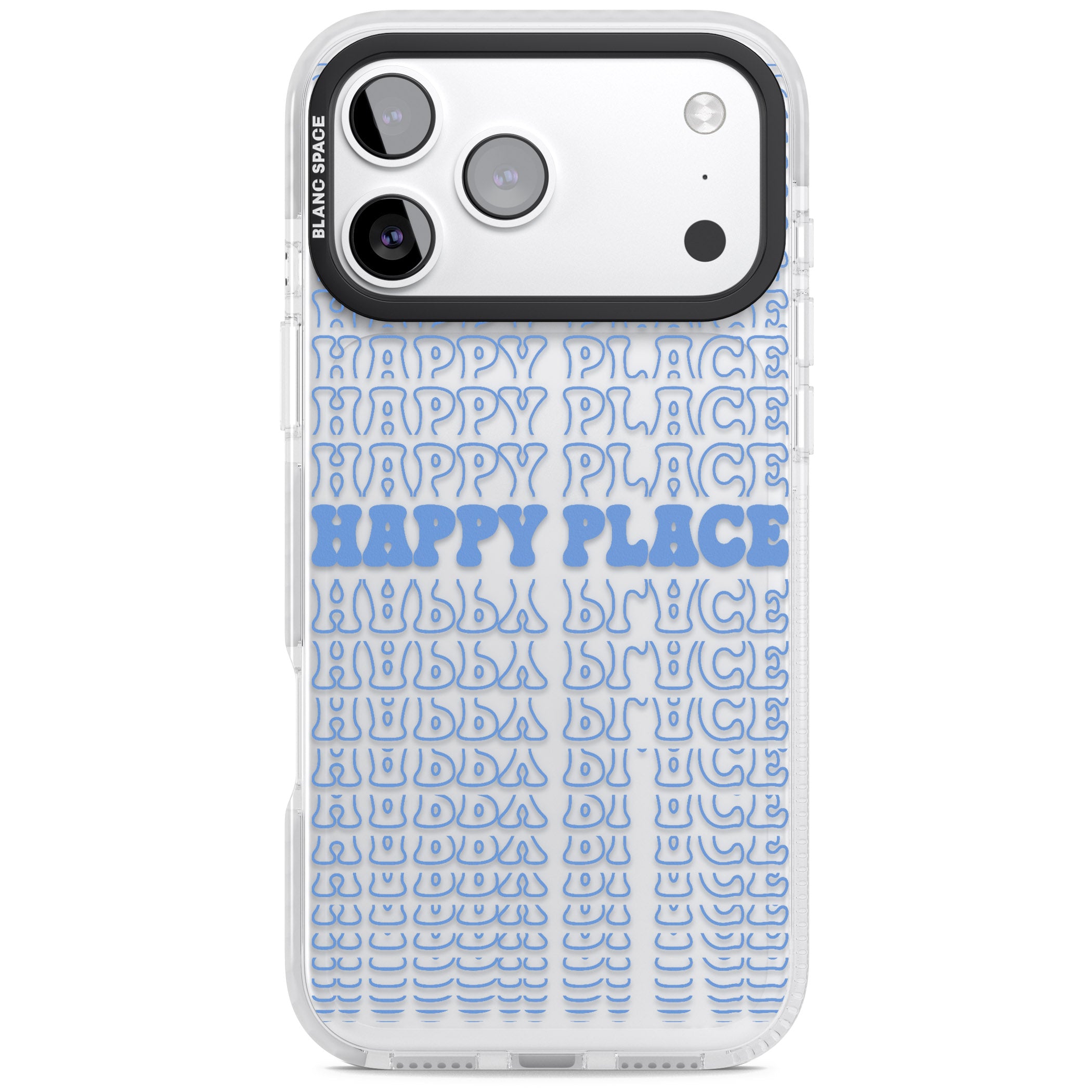 Happy Place (Blue) iPhone 17 Pro Impact Clear Phone Case