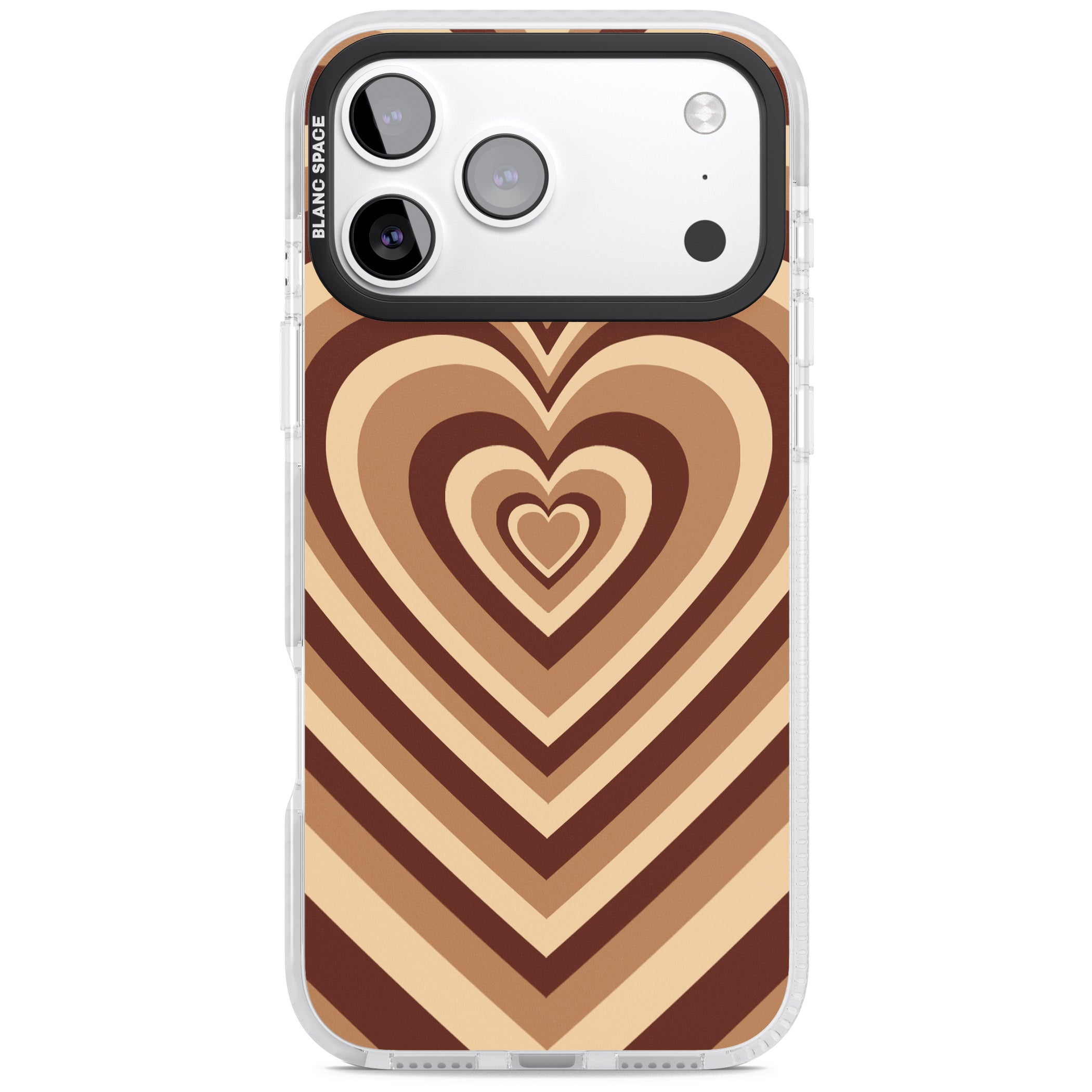 Latte Heart Illusion iPhone 17 Pro Impact Clear Phone Case
