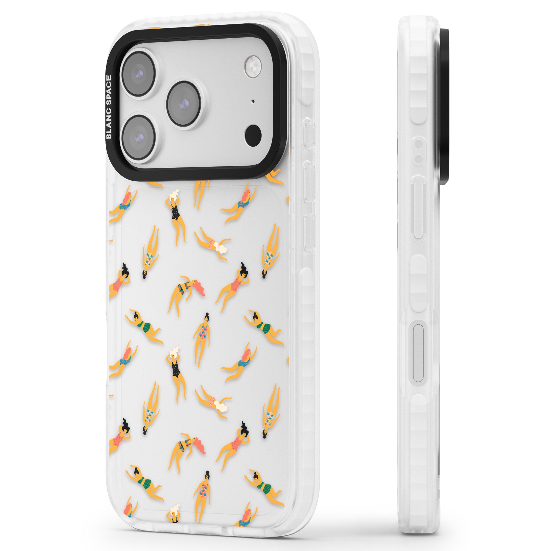 Poolside Pattern iPhone 17 Pro Impact Clear Phone Case Side Profile