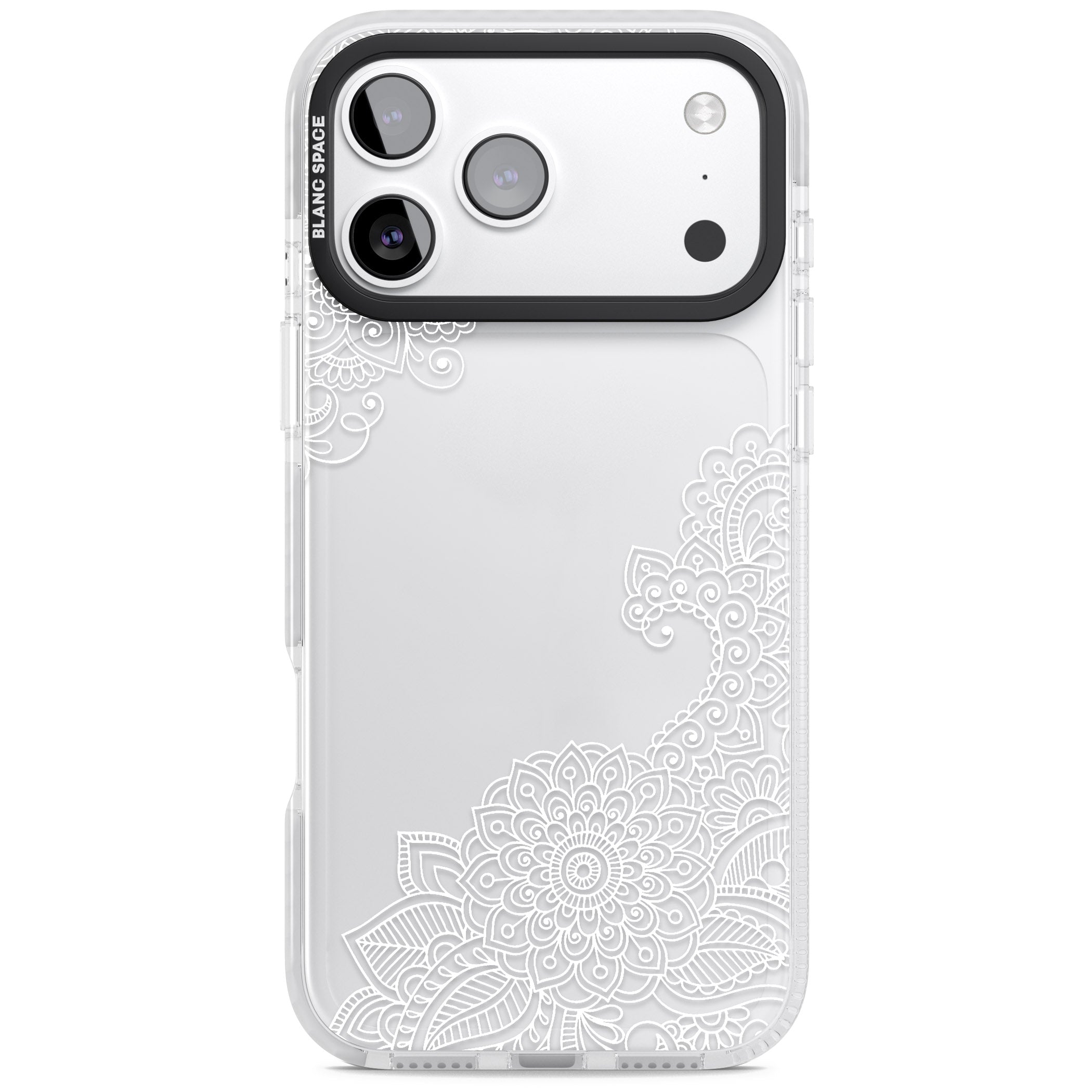 White Henna Botanicals iPhone 17 Pro Impact Clear Phone Case