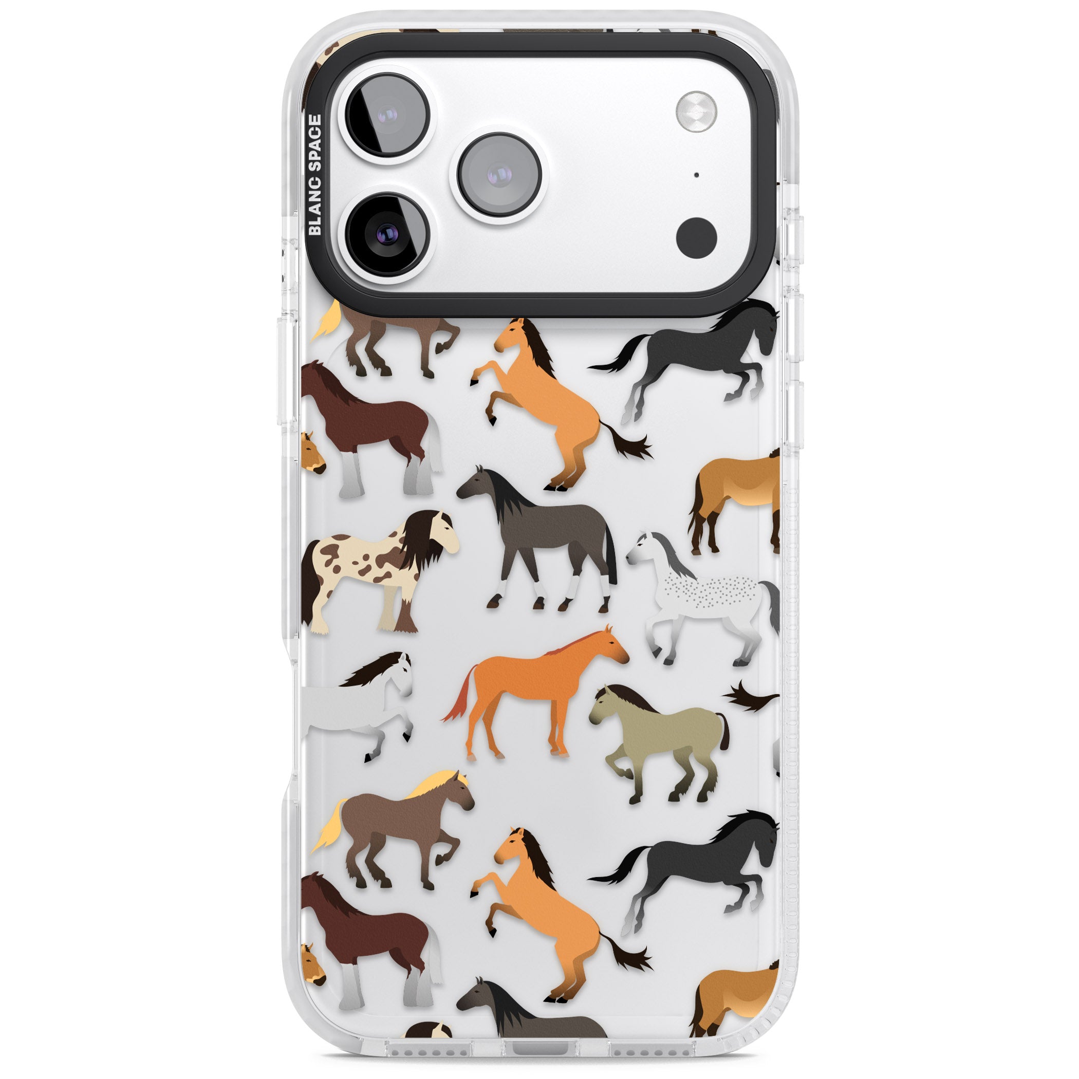 Horse Pattern iPhone 17 Pro Impact Clear Phone Case