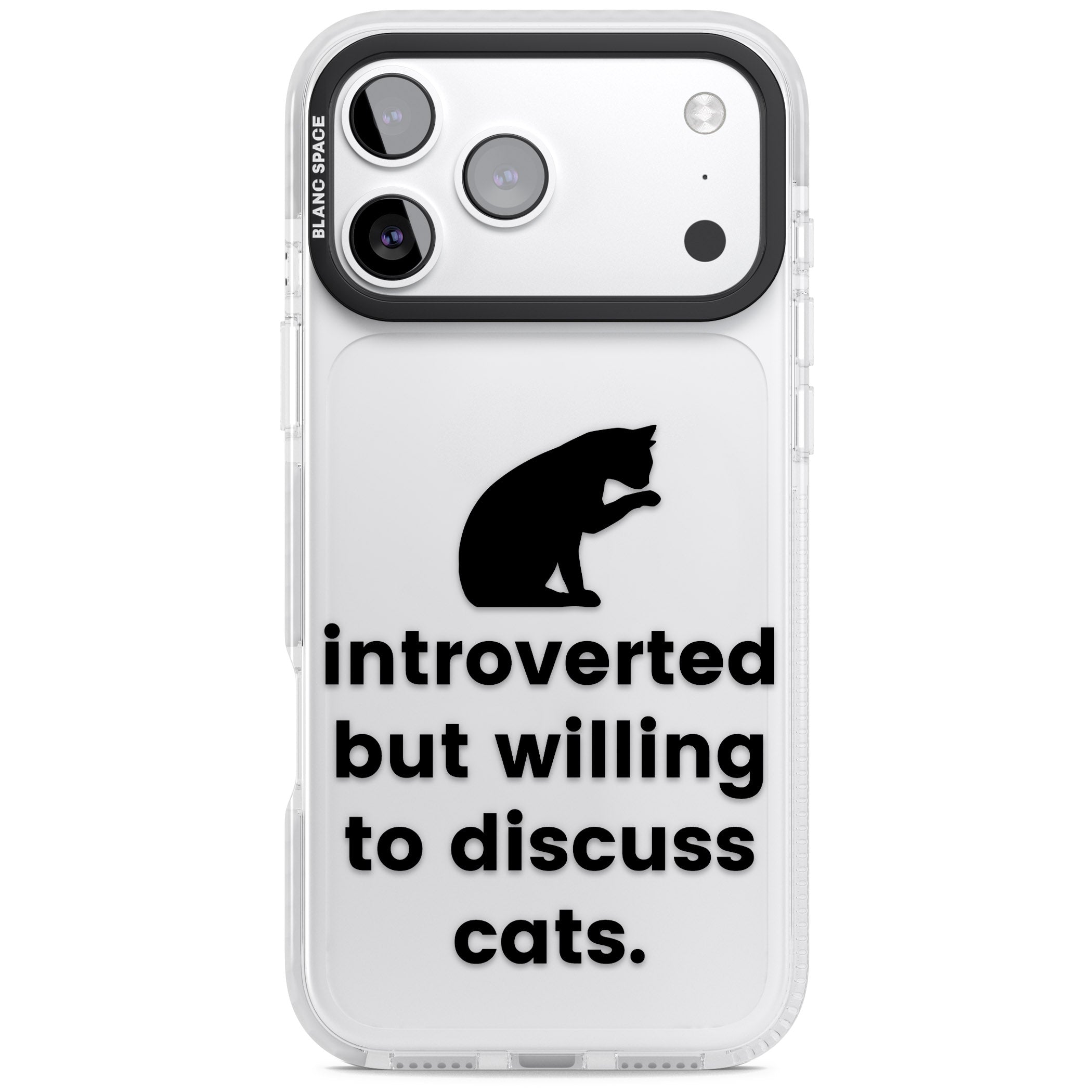 Introverted But Willing To Discuss Cats iPhone 17 Pro Impact Clear Phone Case