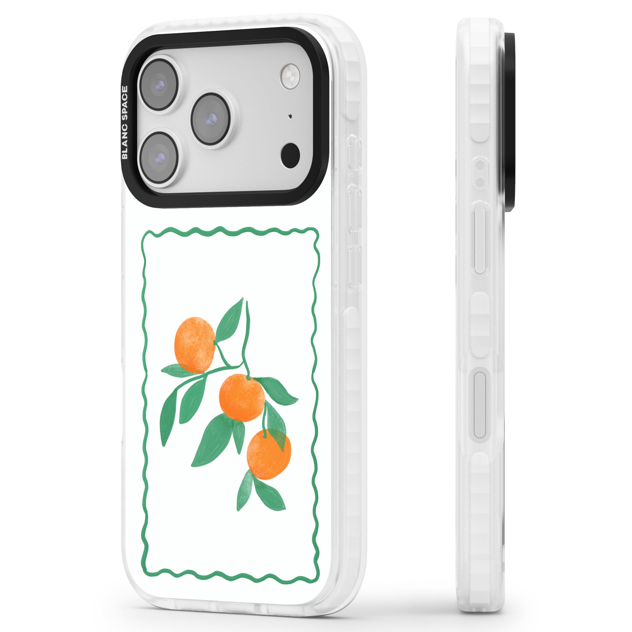 Italian Oranges iPhone 17 Pro Impact Clear Phone Case Side Profile