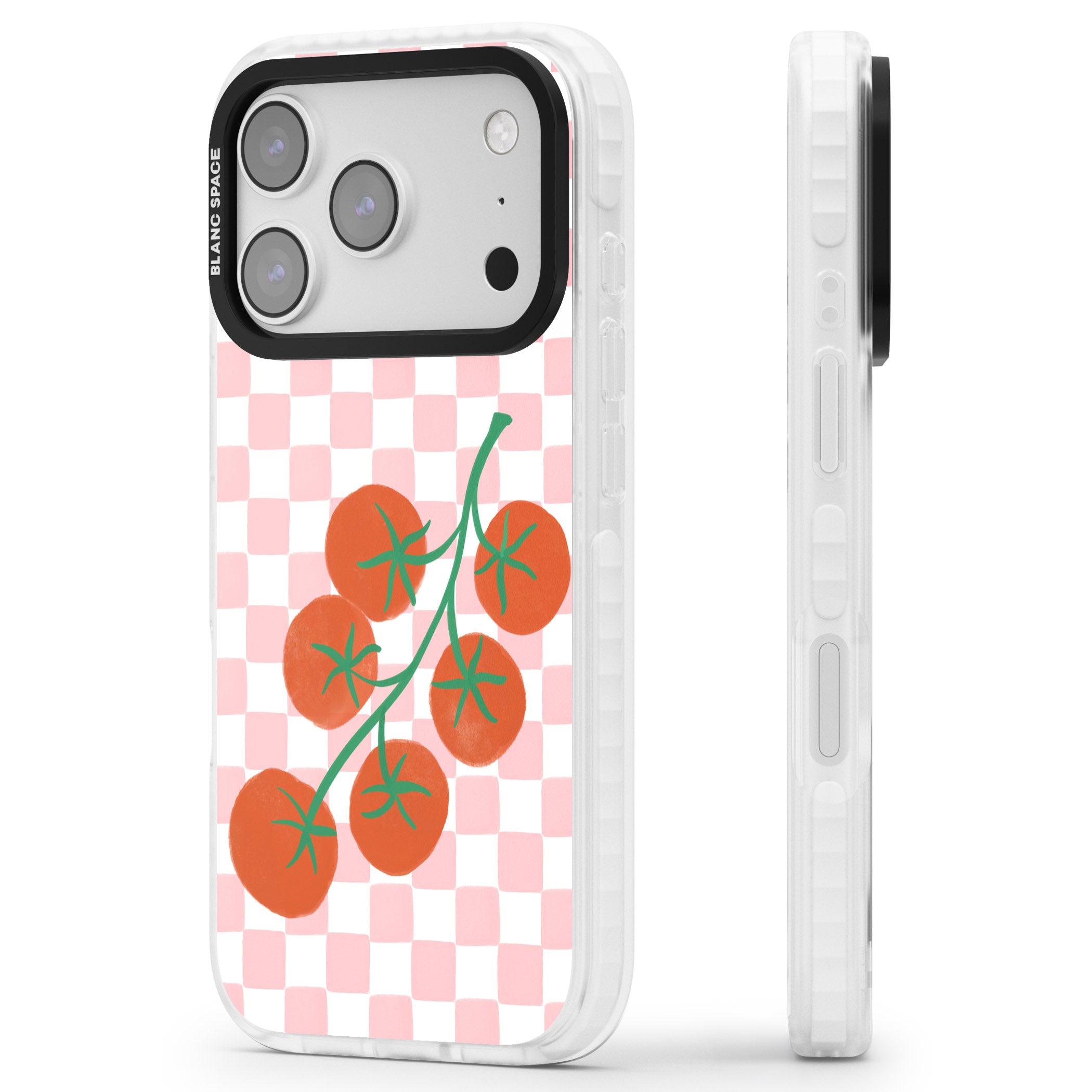 Loose Tomatoes iPhone 17 Pro Impact Clear Phone Case Side Profile