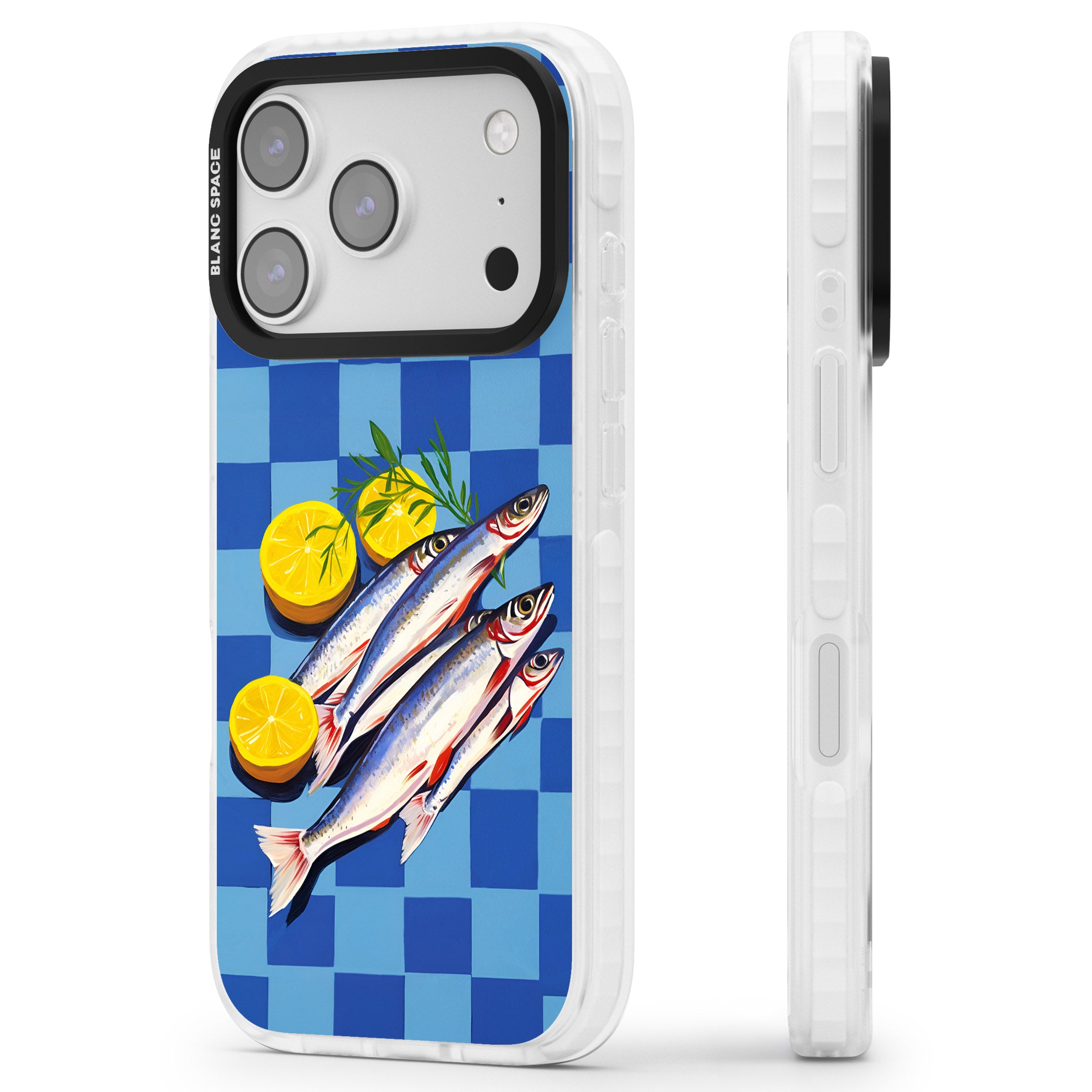 Fish & Lemons iPhone 17 Pro Impact Clear Phone Case Side Profile