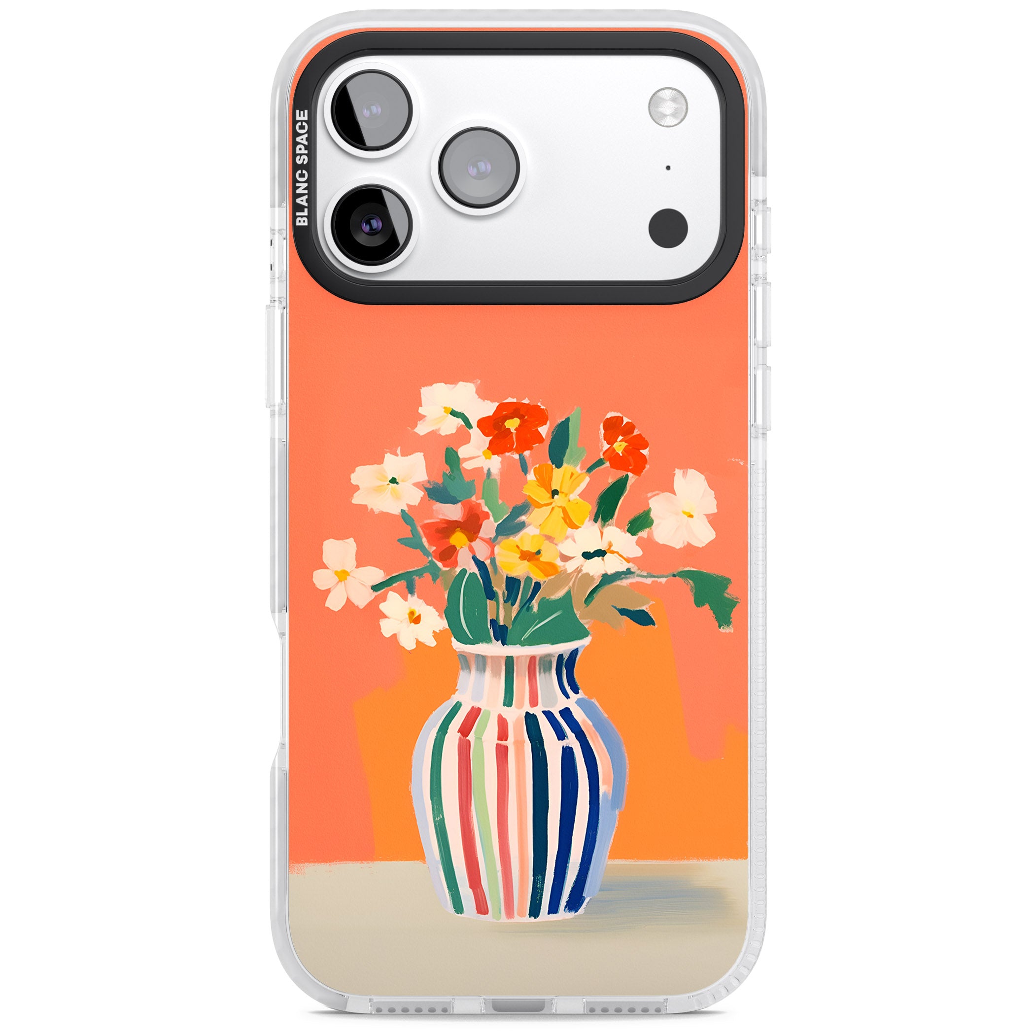 Coral Flower Vase iPhone 17 Pro Impact Clear Phone Case