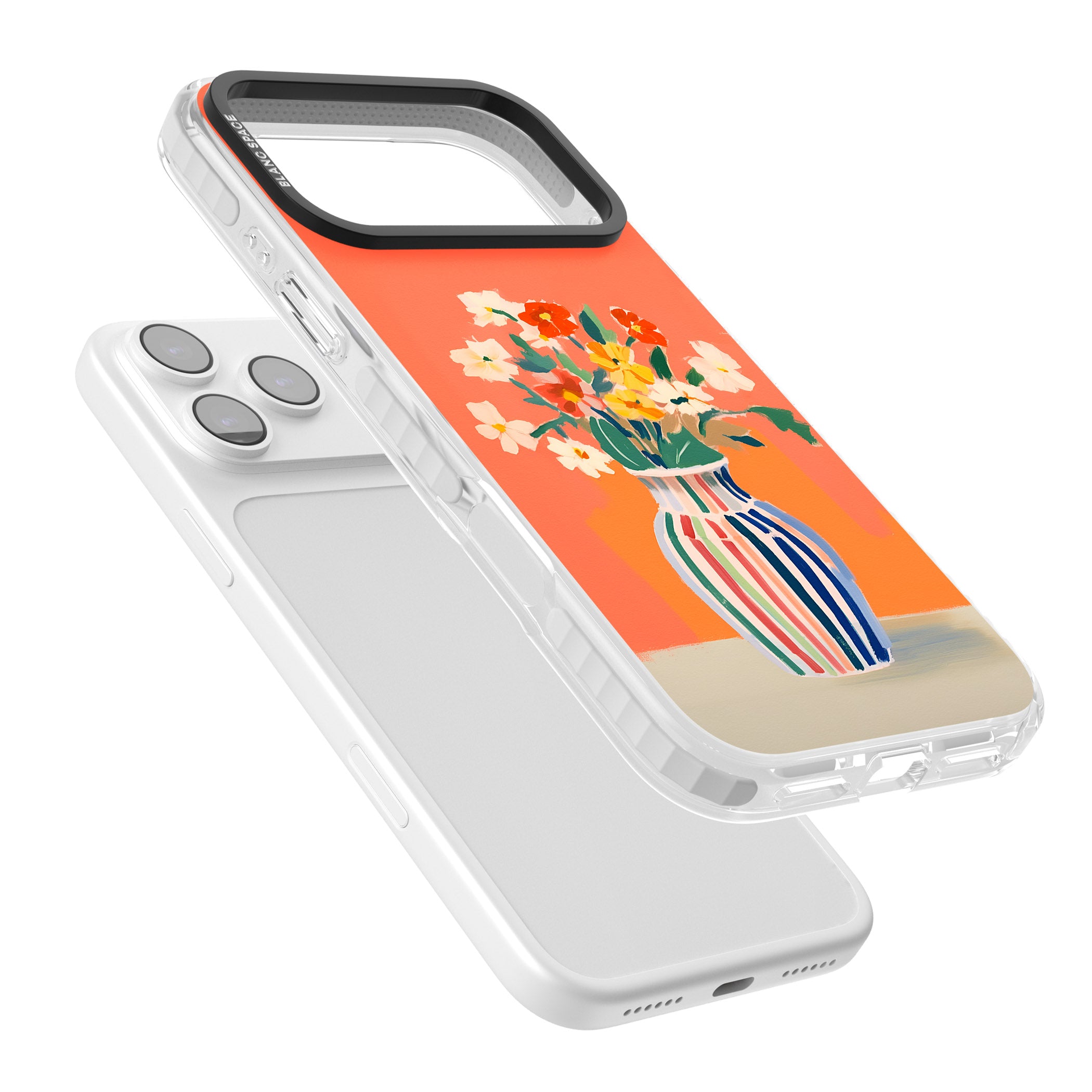 Coral Flower Vase iPhone 17 Pro Impact Clear Phone Case Colours