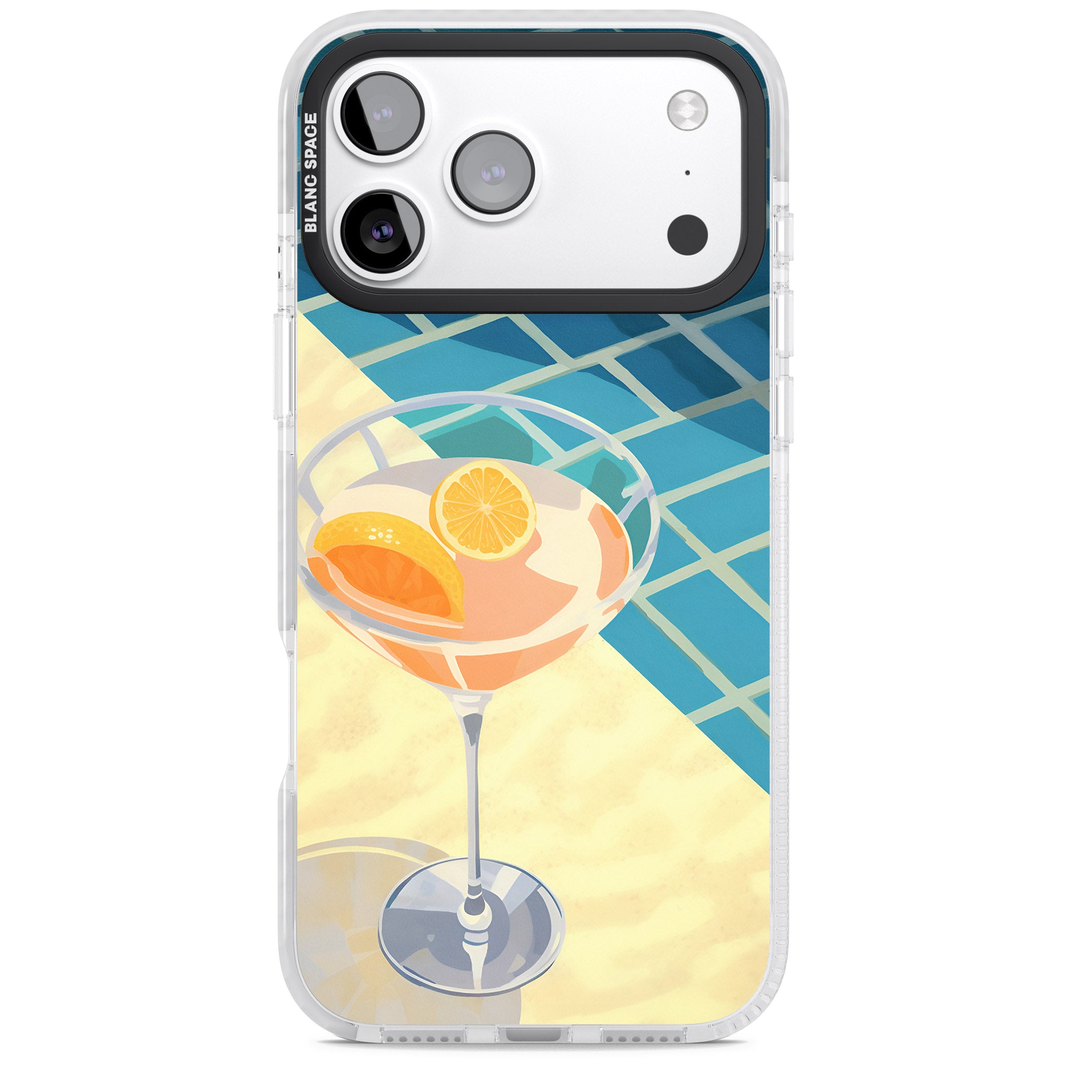 Poolside Citrus Cocktail iPhone 17 Pro Impact Clear Phone Case