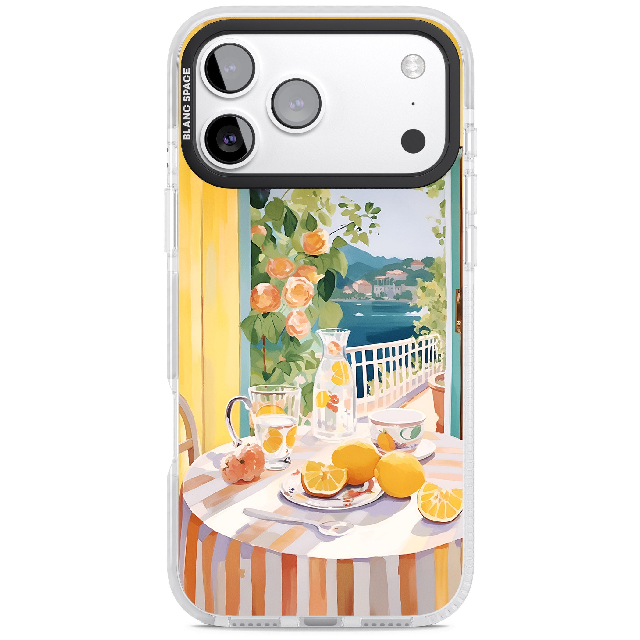 Amalfi Breakfast Balcony iPhone 17 Pro Impact Clear Phone Case