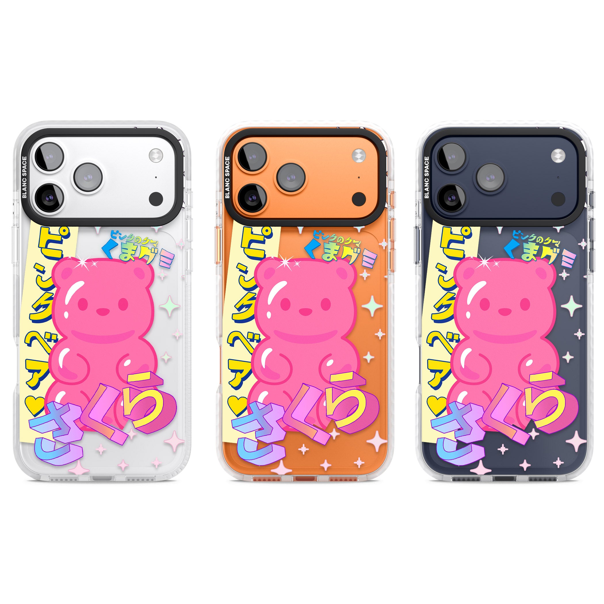 Kawaii Pink Bear Collage iPhone 17 Pro Impact Clear Phone Case APT Impact Protection