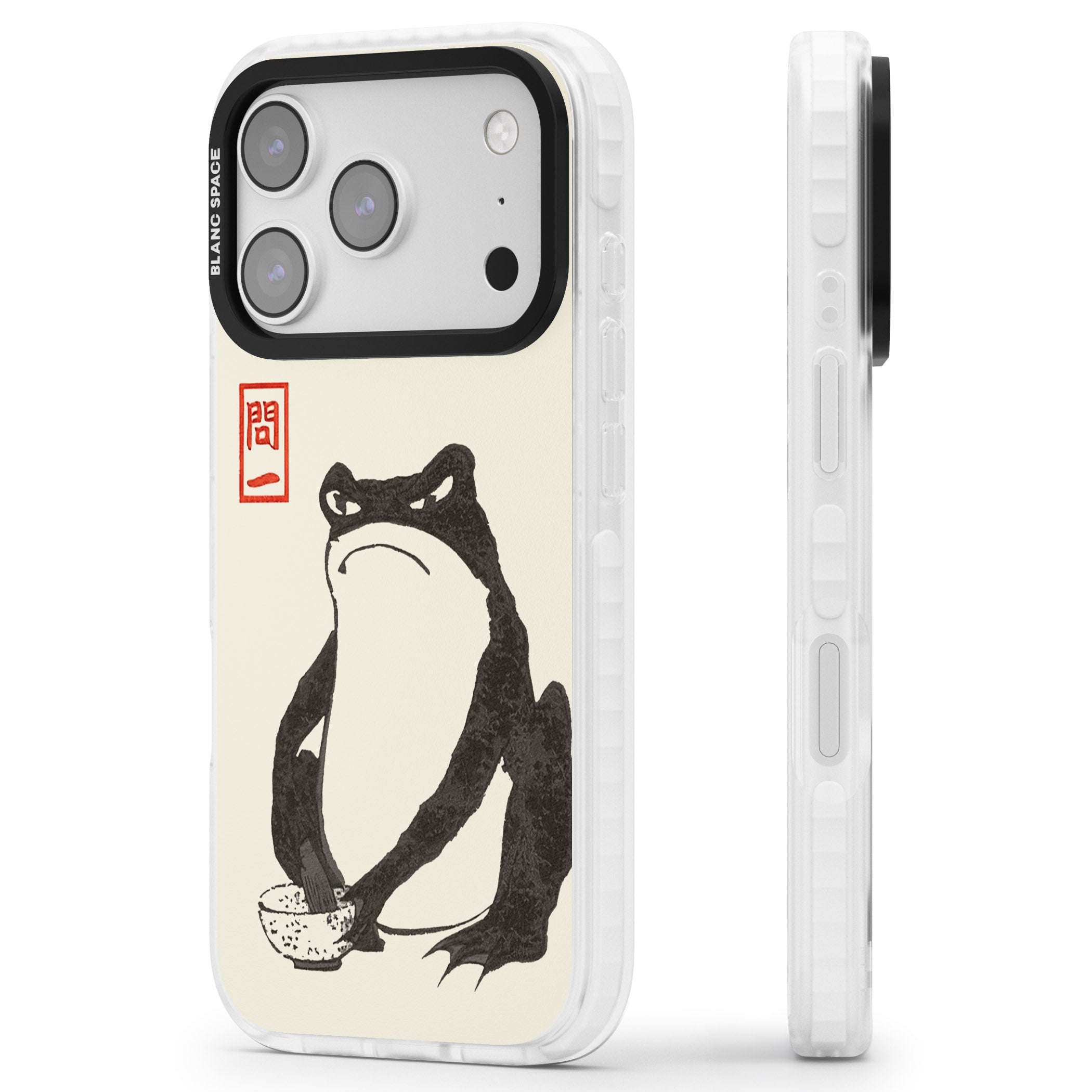 Matsumoto Hoji Grumpy Toad iPhone 17 Pro Impact Clear Phone Case Side Profile