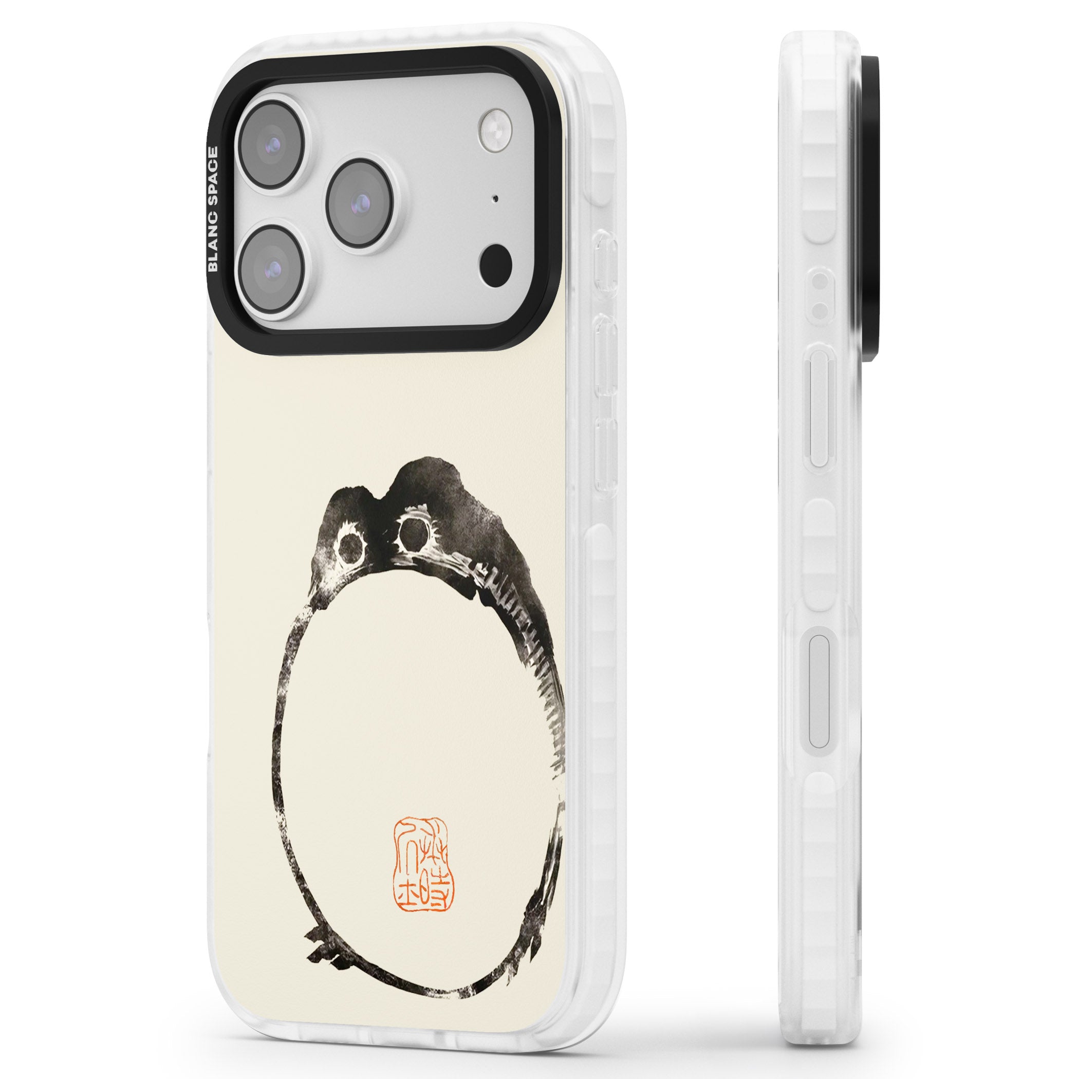 Matsumoto Hoji Round Frog iPhone 17 Pro Impact Clear Phone Case Side Profile