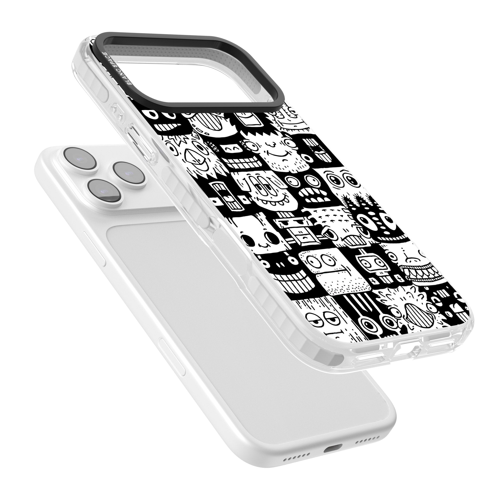 Checkerboard Heads iPhone 17 Pro Impact Clear Phone Case Colours