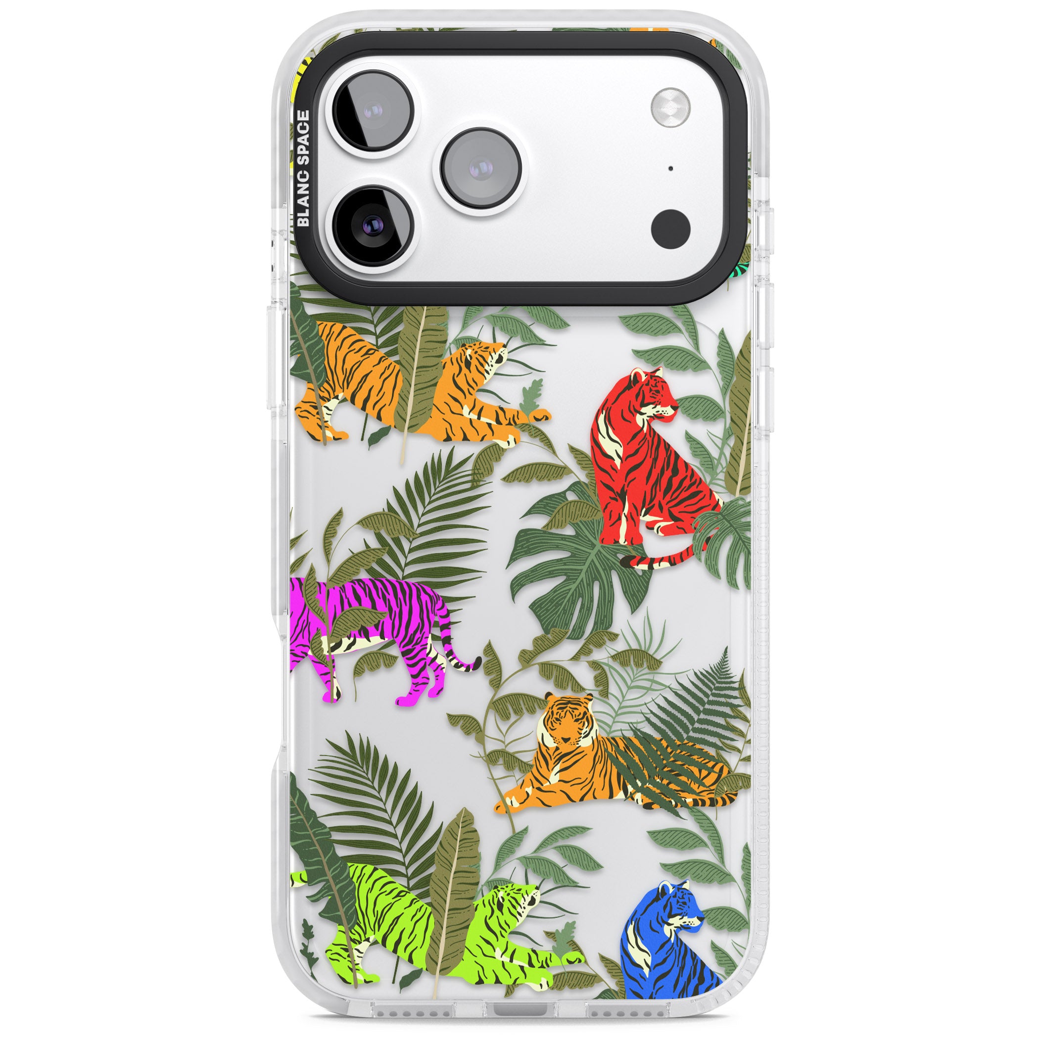 Colorful Jungle Tiger iPhone 17 Pro Impact Clear Phone Case