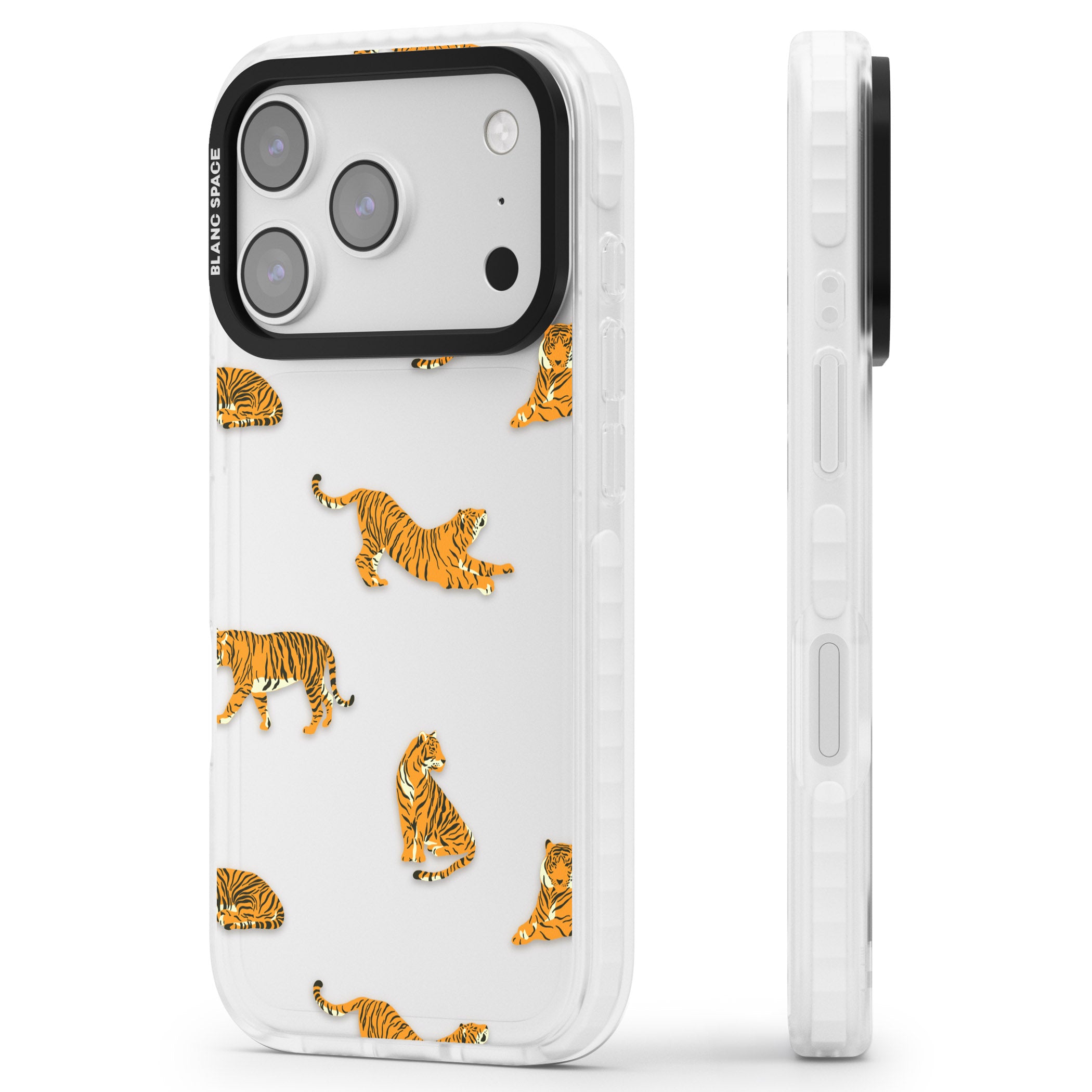 Clear Tiger Jungle iPhone 17 Pro Impact Clear Phone Case Side Profile