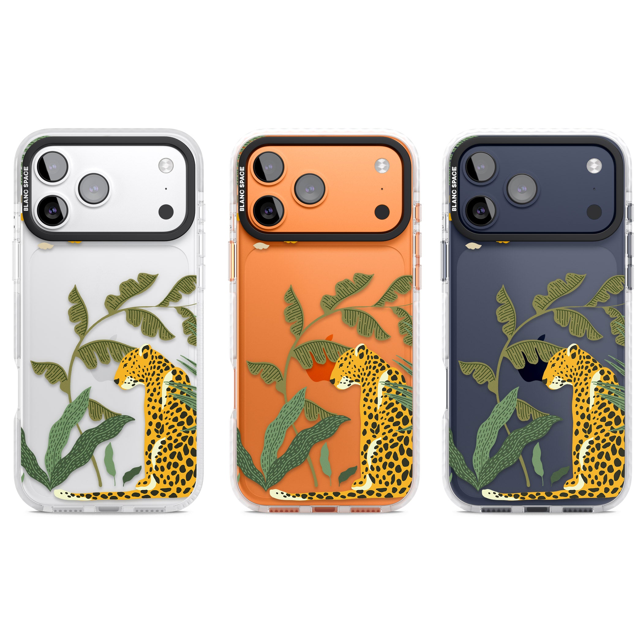 Large Jungle Cat Pattern iPhone 17 Pro Impact Clear Phone Case APT Impact Protection