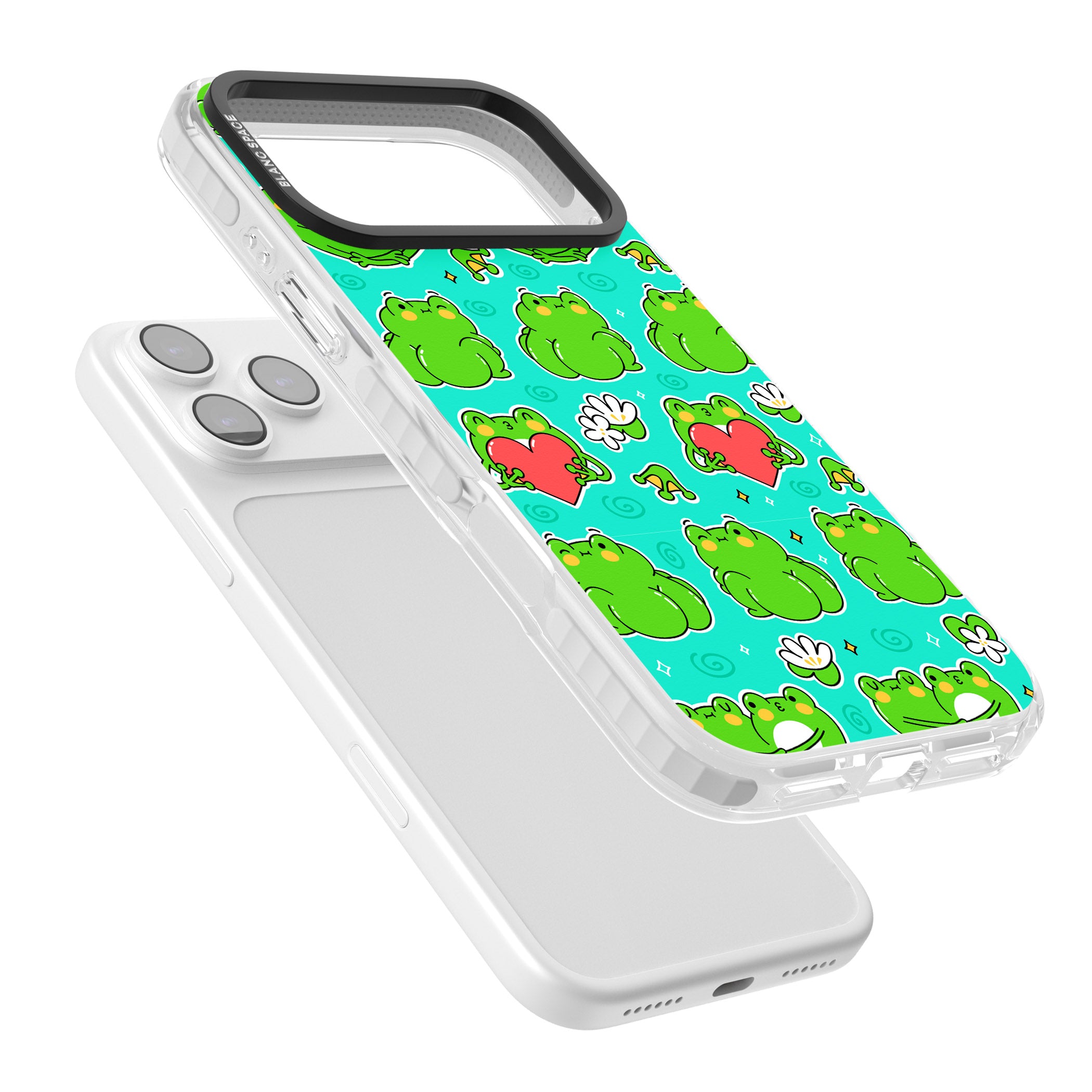 Frog Booty Kawaii Pattern iPhone 17 Pro Impact Clear Phone Case Colours