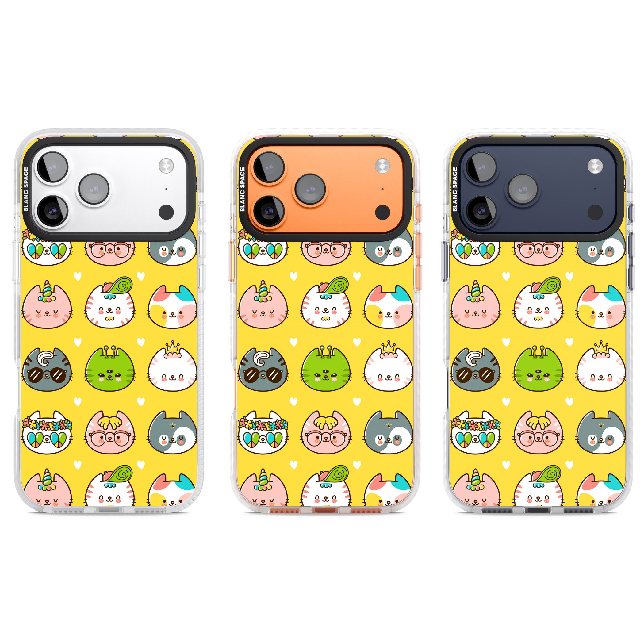 Mythical Cats Kawaii Pattern iPhone 17 Pro Impact Clear Phone Case APT Impact Protection