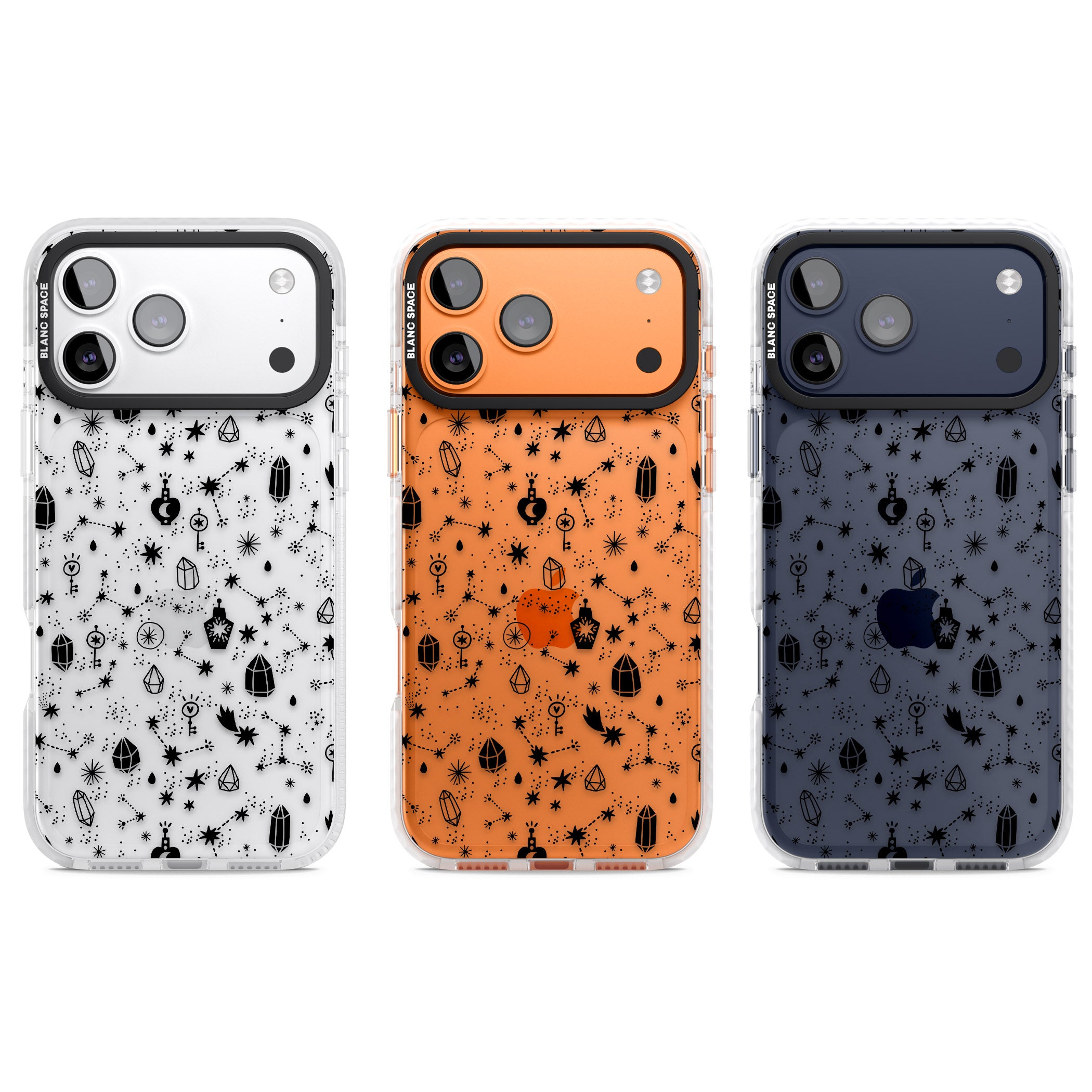 Black Cosmic Crystal iPhone 17 Pro Impact Clear Phone Case APT Impact Protection