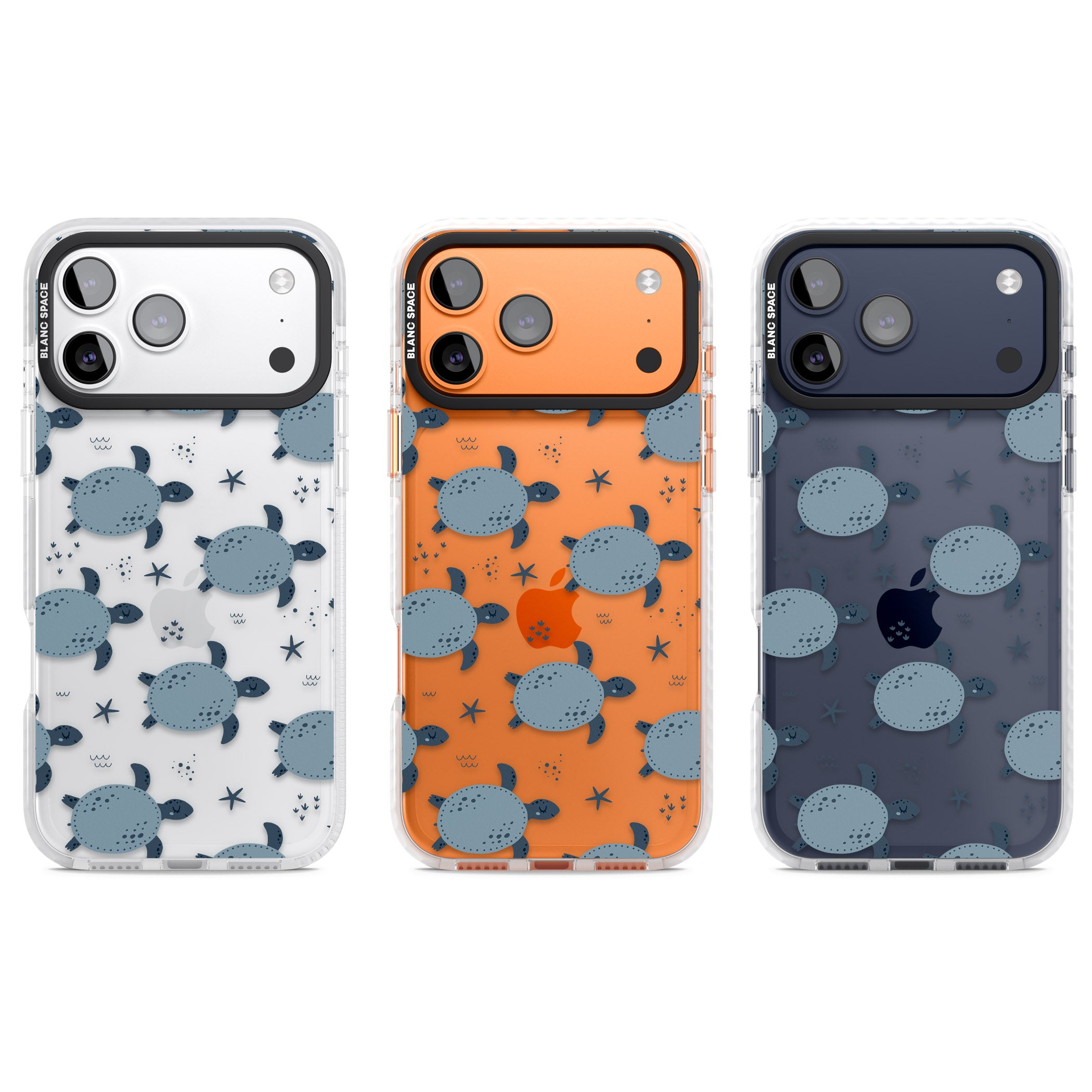 Under The Sea Patterns Sea Turtles (Clear) iPhone 17 Pro Impact Clear Phone Case APT Impact Protection