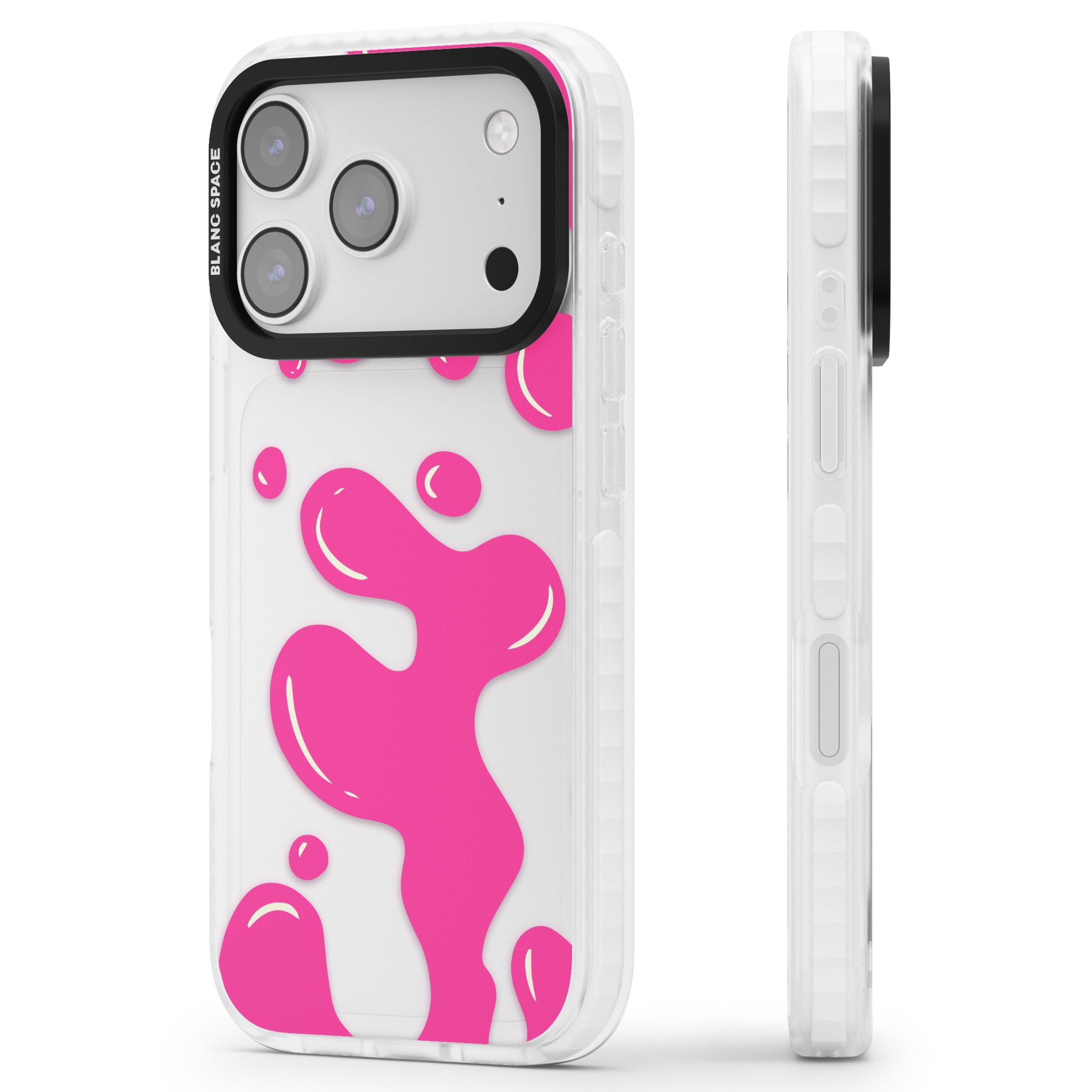 Pink Lava Lamp iPhone 17 Pro Max Impact Clear Phone Case Side Profile