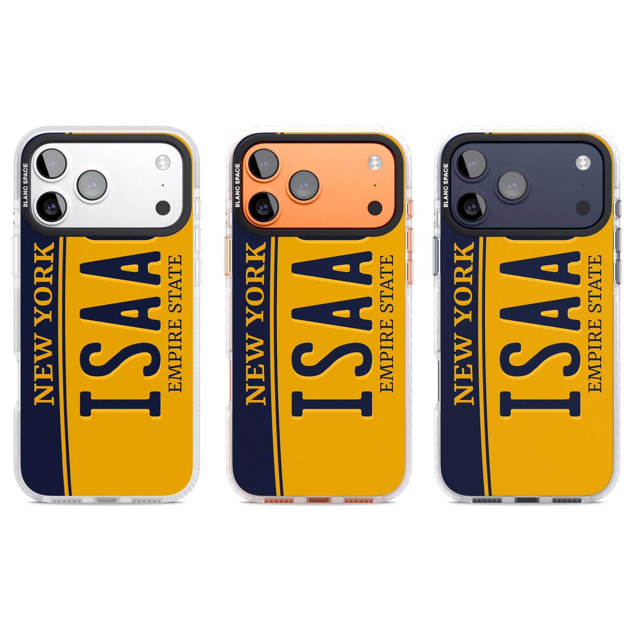 Personalised New York License Plate iPhone 17 Pro Impact Clear Phone Case APT Impact Protection