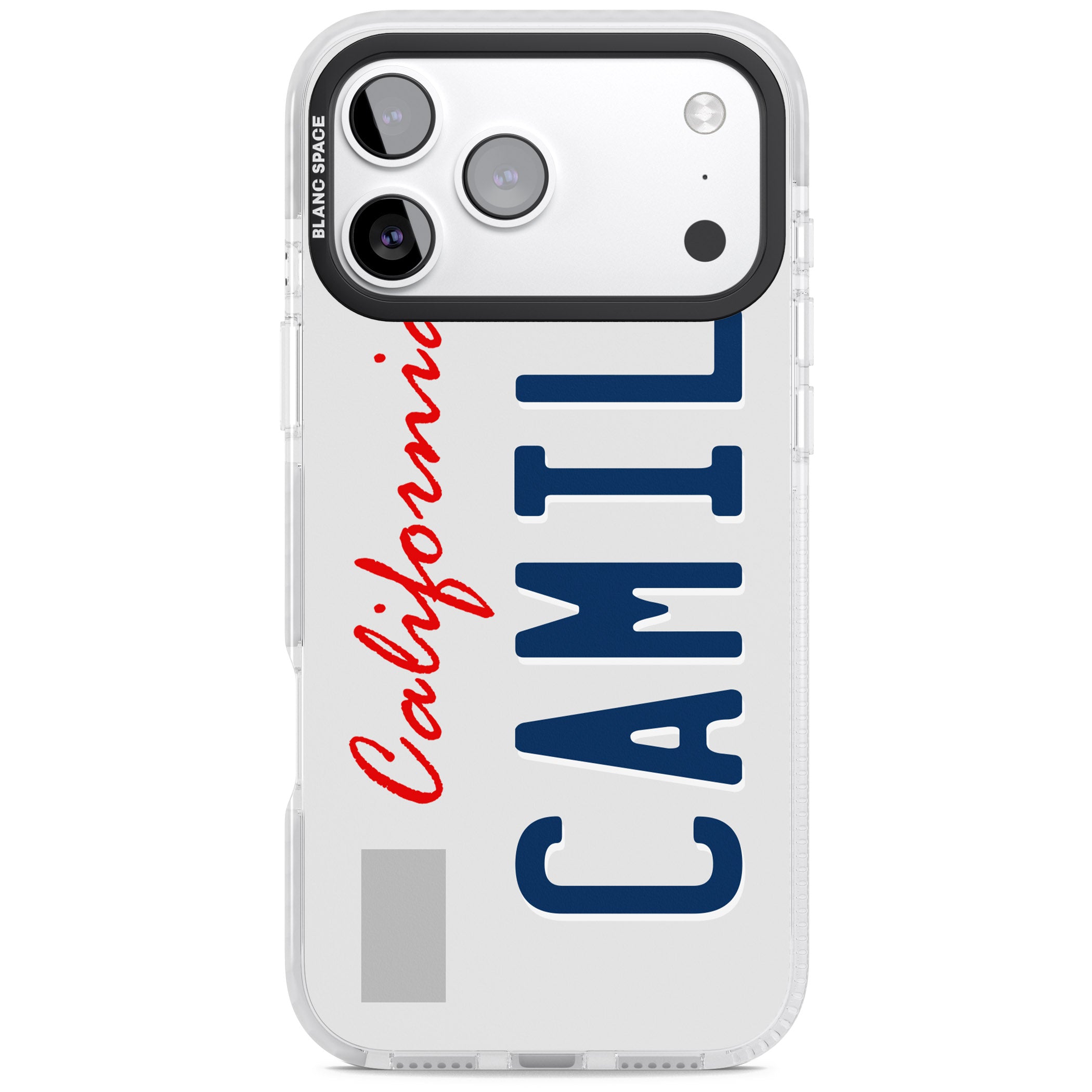 Personalised California License Plate iPhone 17 Pro Impact Clear Phone Case