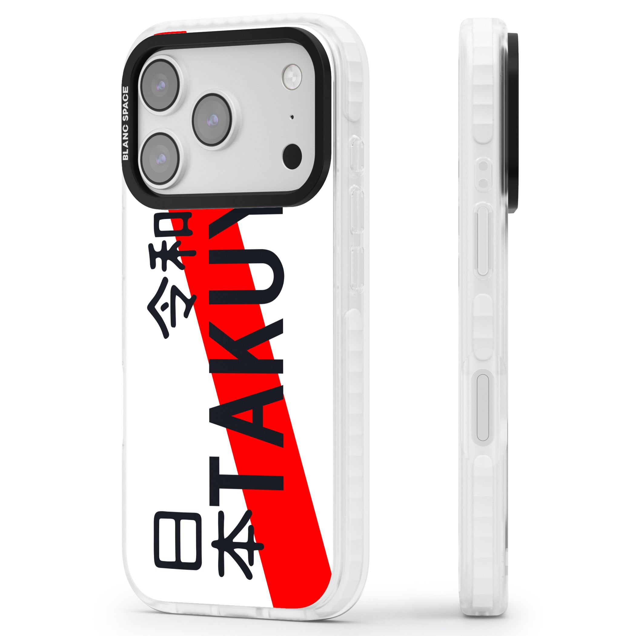 Personalised Japanese License Plate iPhone 17 Pro Impact Clear Phone Case Side Profile