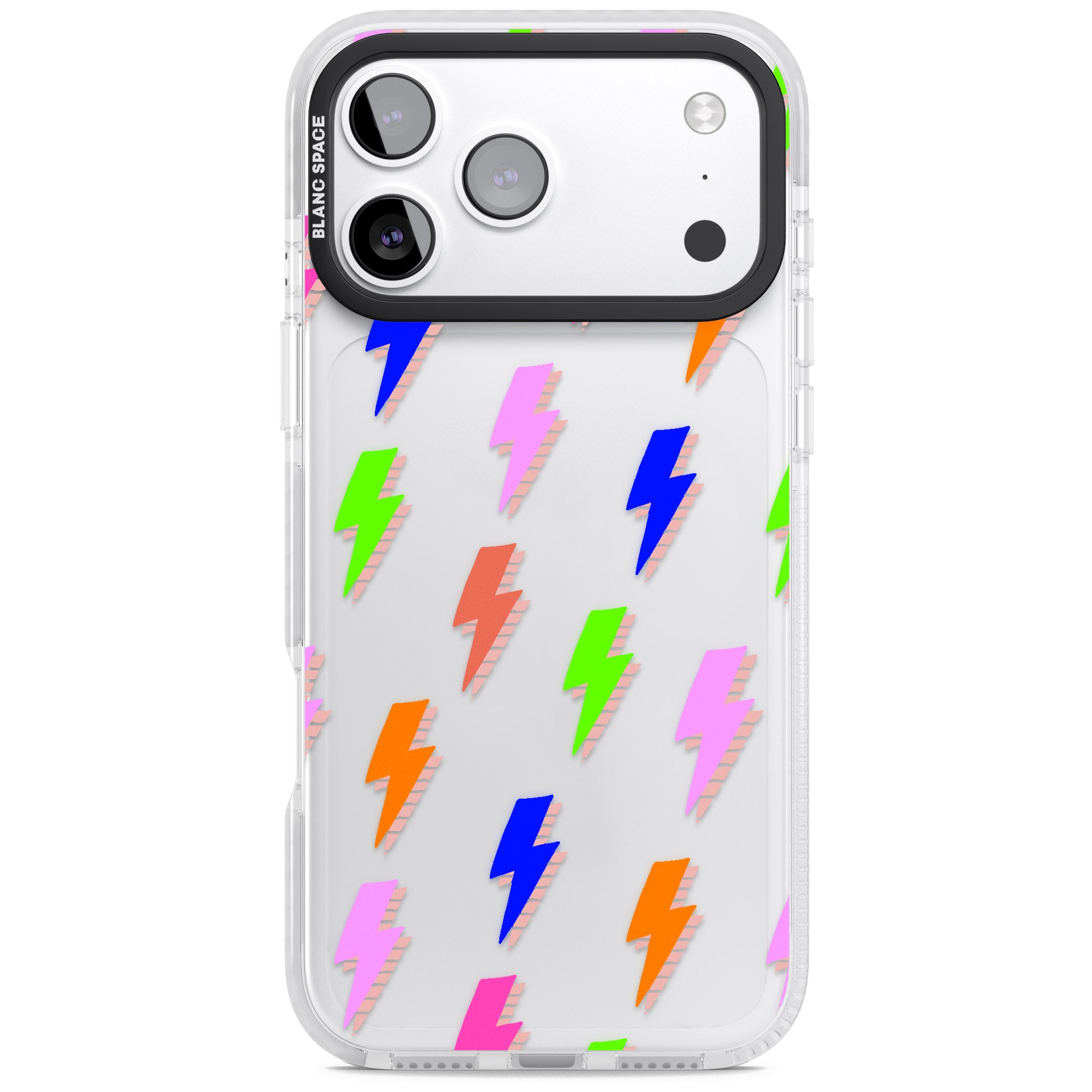 Rainbow Pop Lightning iPhone 17 Pro Impact Clear Phone Case