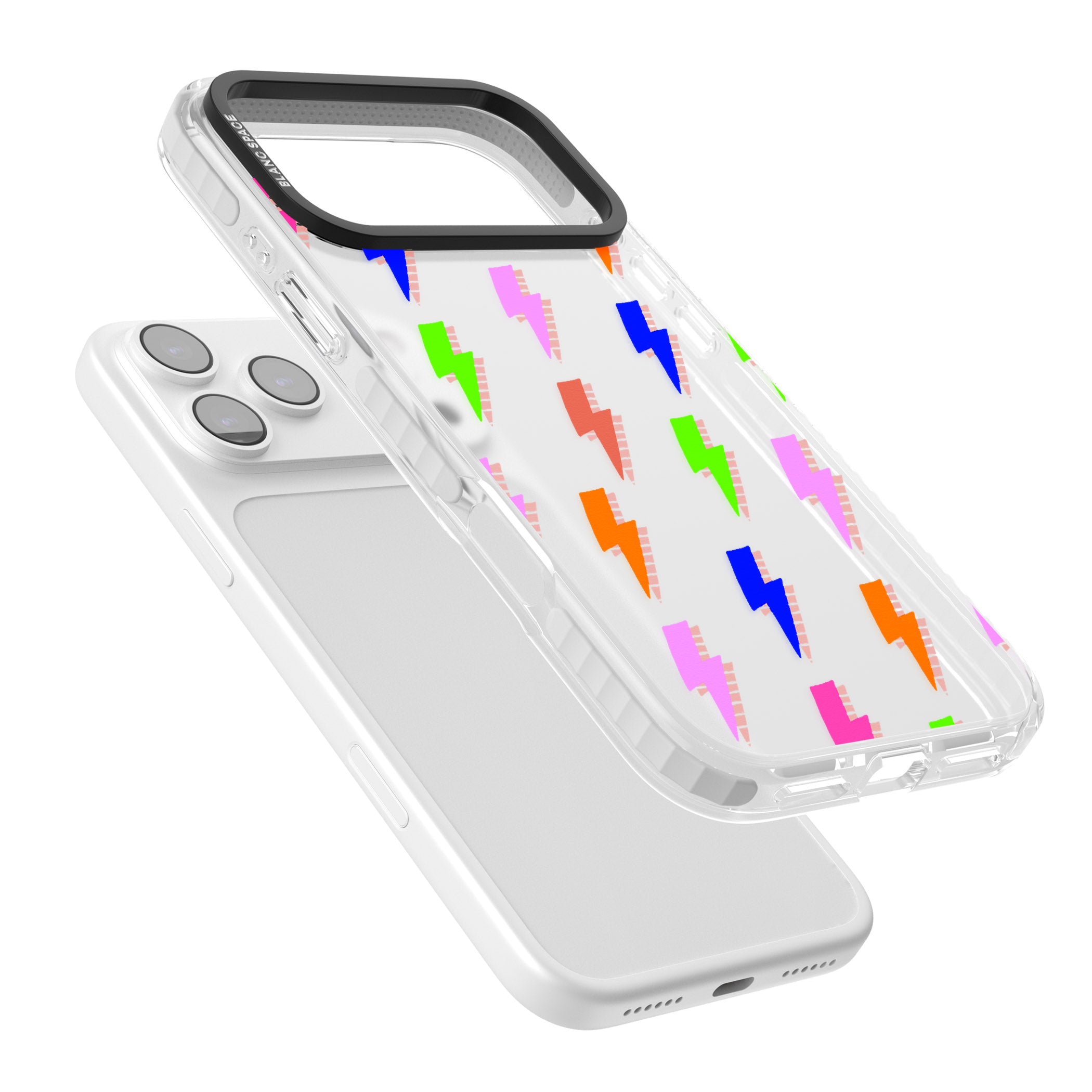 Rainbow Pop Lightning iPhone 17 Pro Impact Clear Phone Case Colours