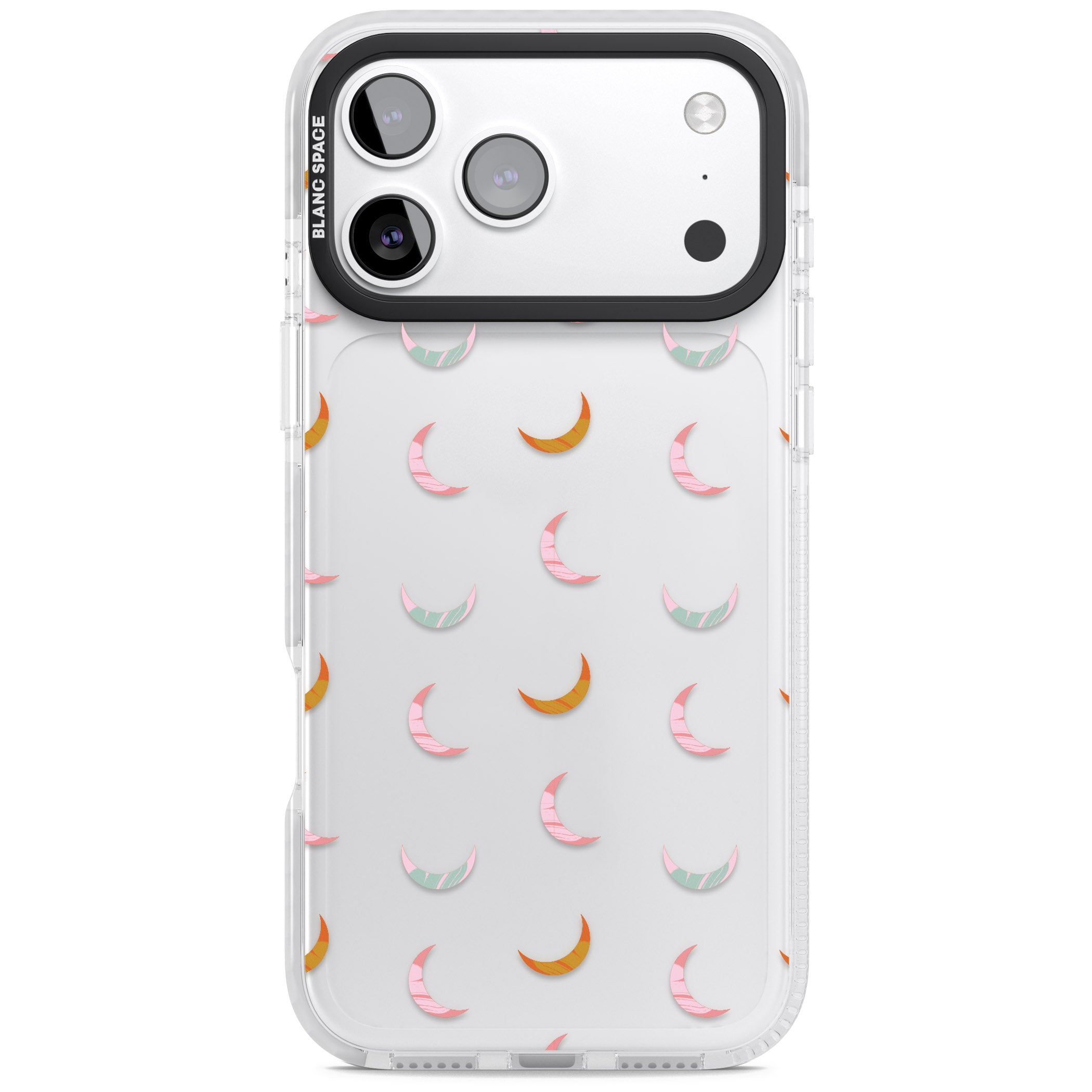 Colourful Crescent Moons iPhone 17 Pro Impact Clear Phone Case