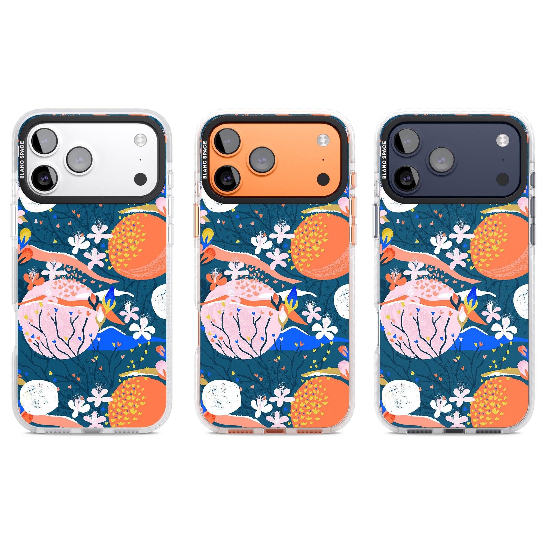 Vibrant Coral Pattern iPhone 17 Pro Impact Pro Clear Phone Case APT Impact Protection
