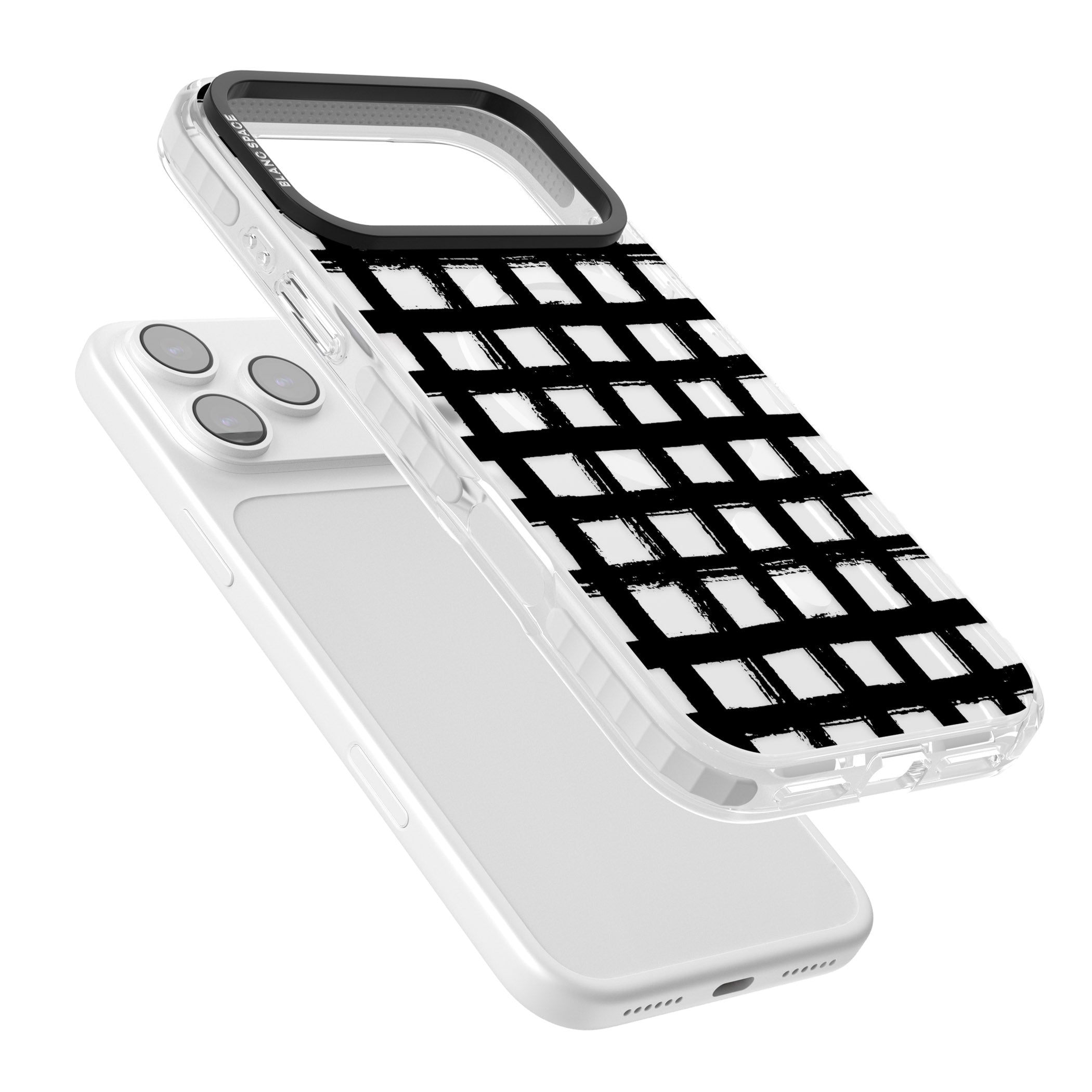 Messy Black Grid Clear iPhone 17 Pro Impact Pro Clear Phone Case Colours