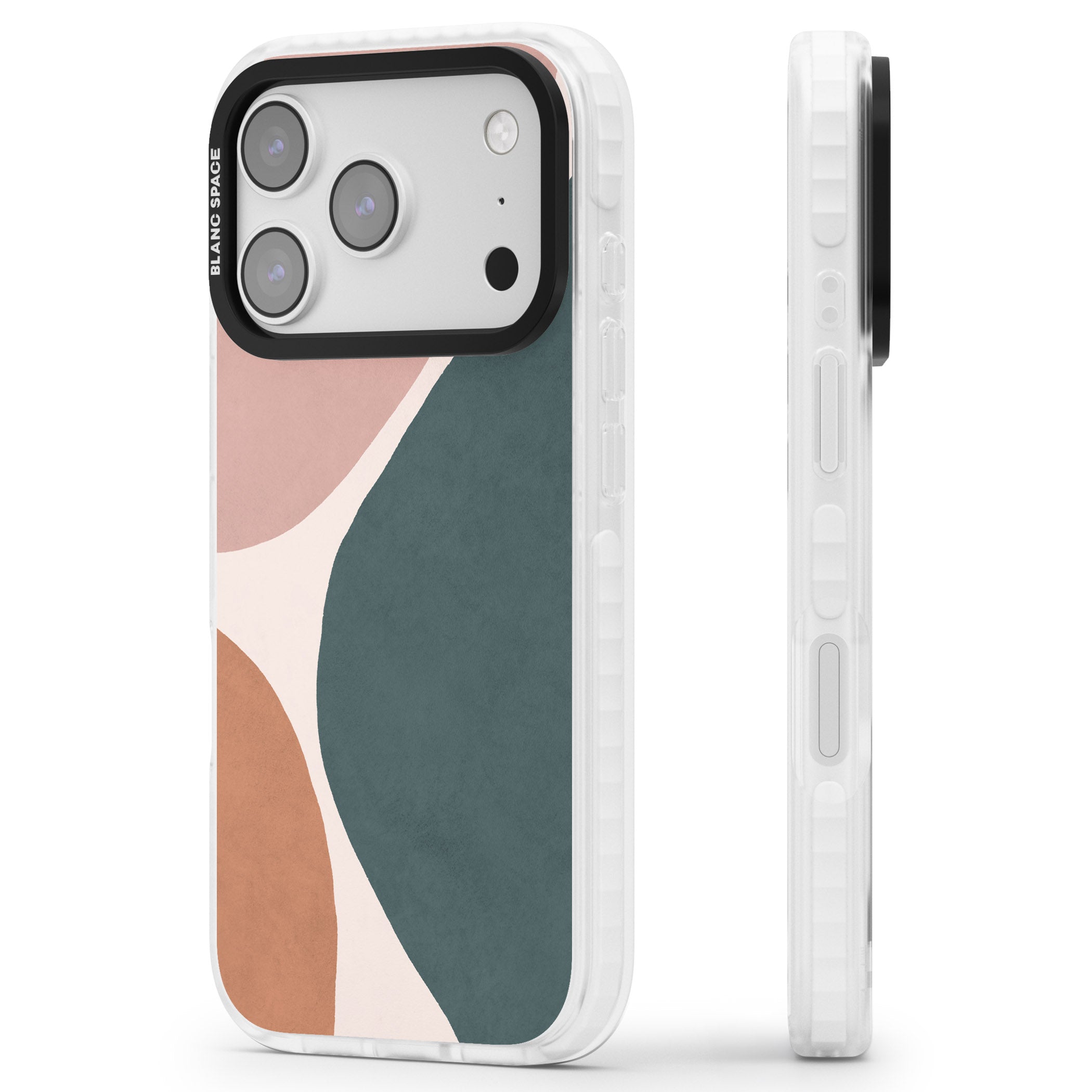Lush Abstract Watercolour Design #8 iPhone 17 Pro Impact Pro Clear Phone Case Side Profile