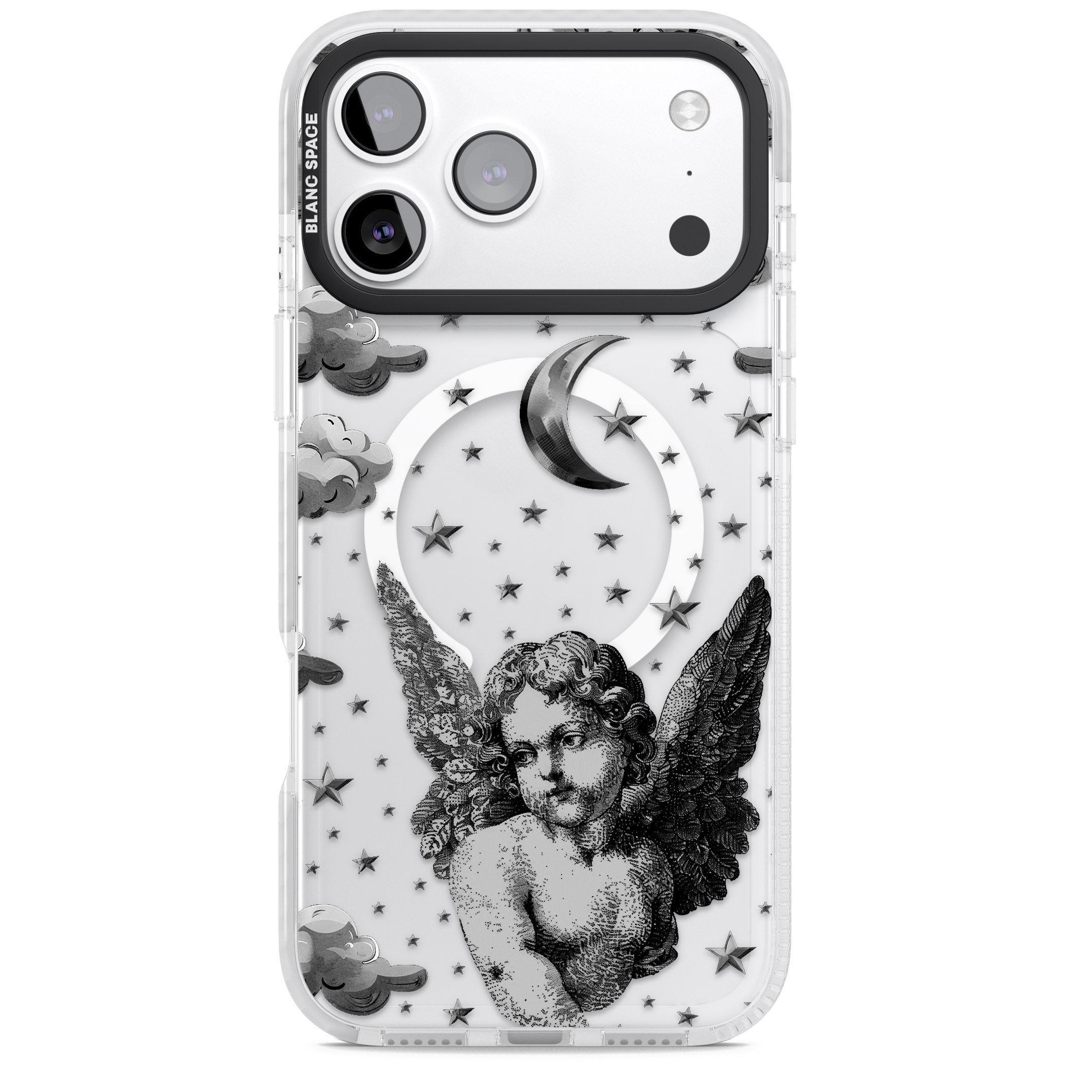Celestial Cherub iPhone 17 Pro Impact Pro Clear Phone Case