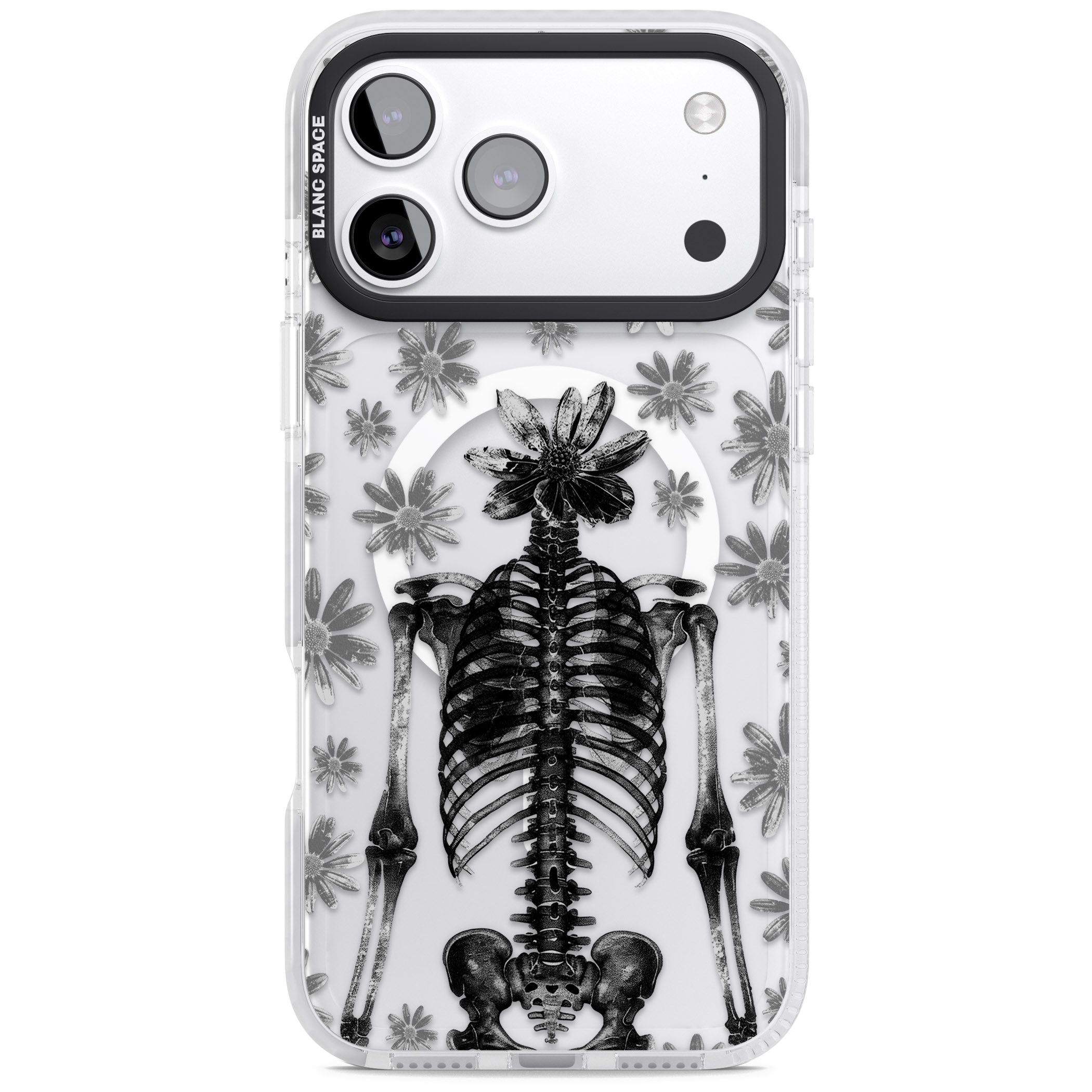 Skeleton Flower iPhone 17 Pro Impact Pro Clear Phone Case