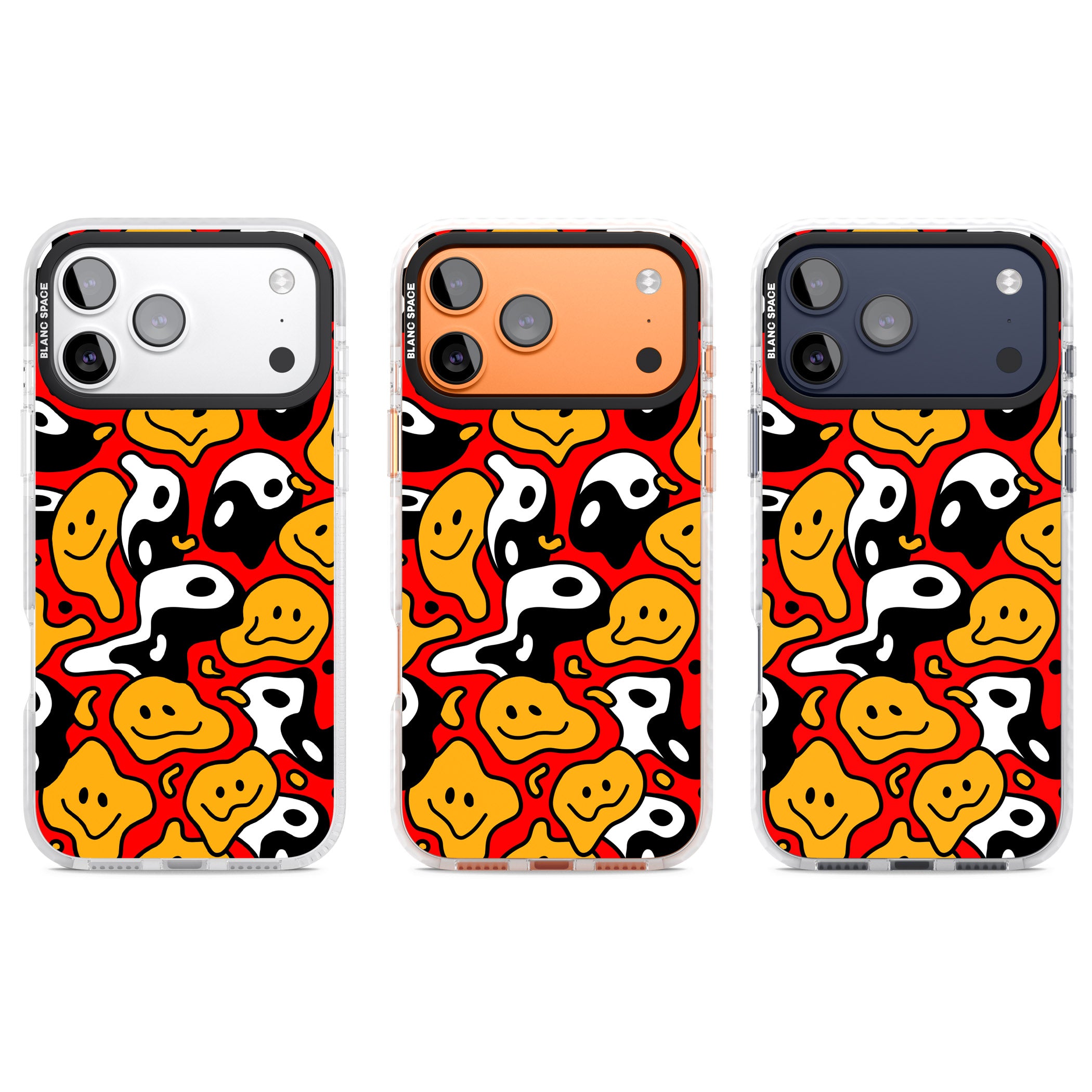 Yin Yang Acid Face iPhone 17 Pro Impact Pro Clear Phone Case APT Impact Protection