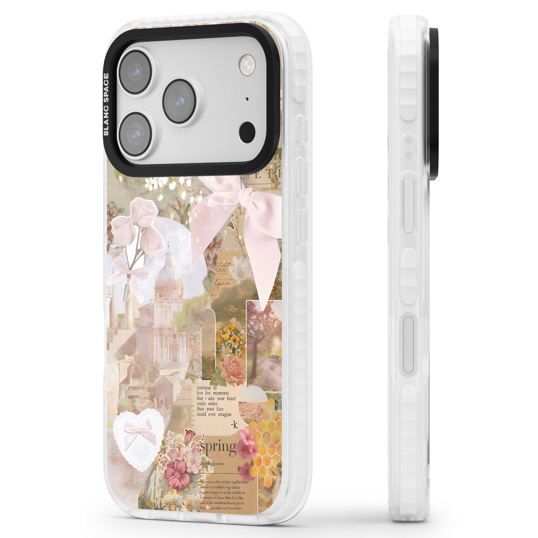 Coquette Collage iPhone 17 Pro Impact Pro Clear Phone Case Side Profile