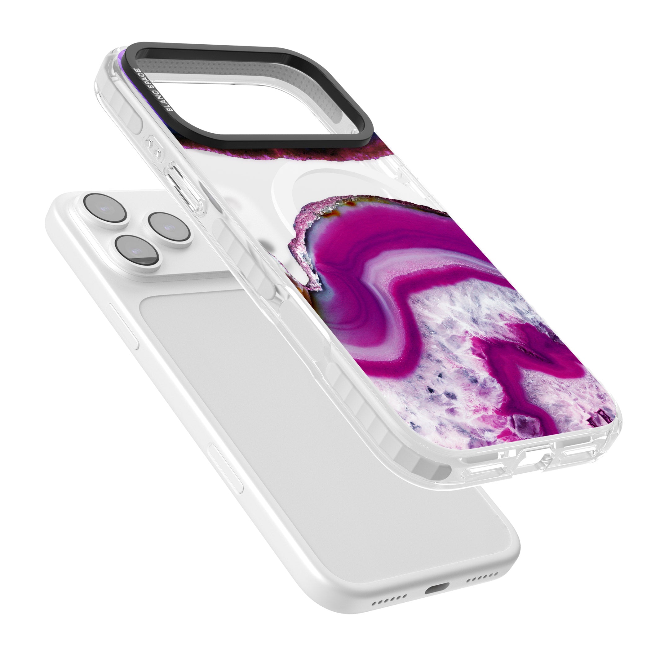 Amethyst Crystal Slice iPhone 17 Pro Impact Pro Clear Phone Case Colours