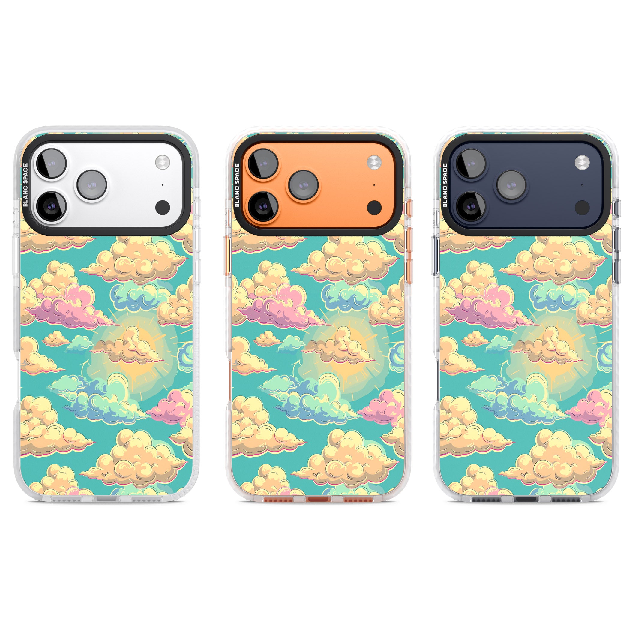 Pastel Clouds iPhone 17 Pro Impact Pro Clear Phone Case APT Impact Protection