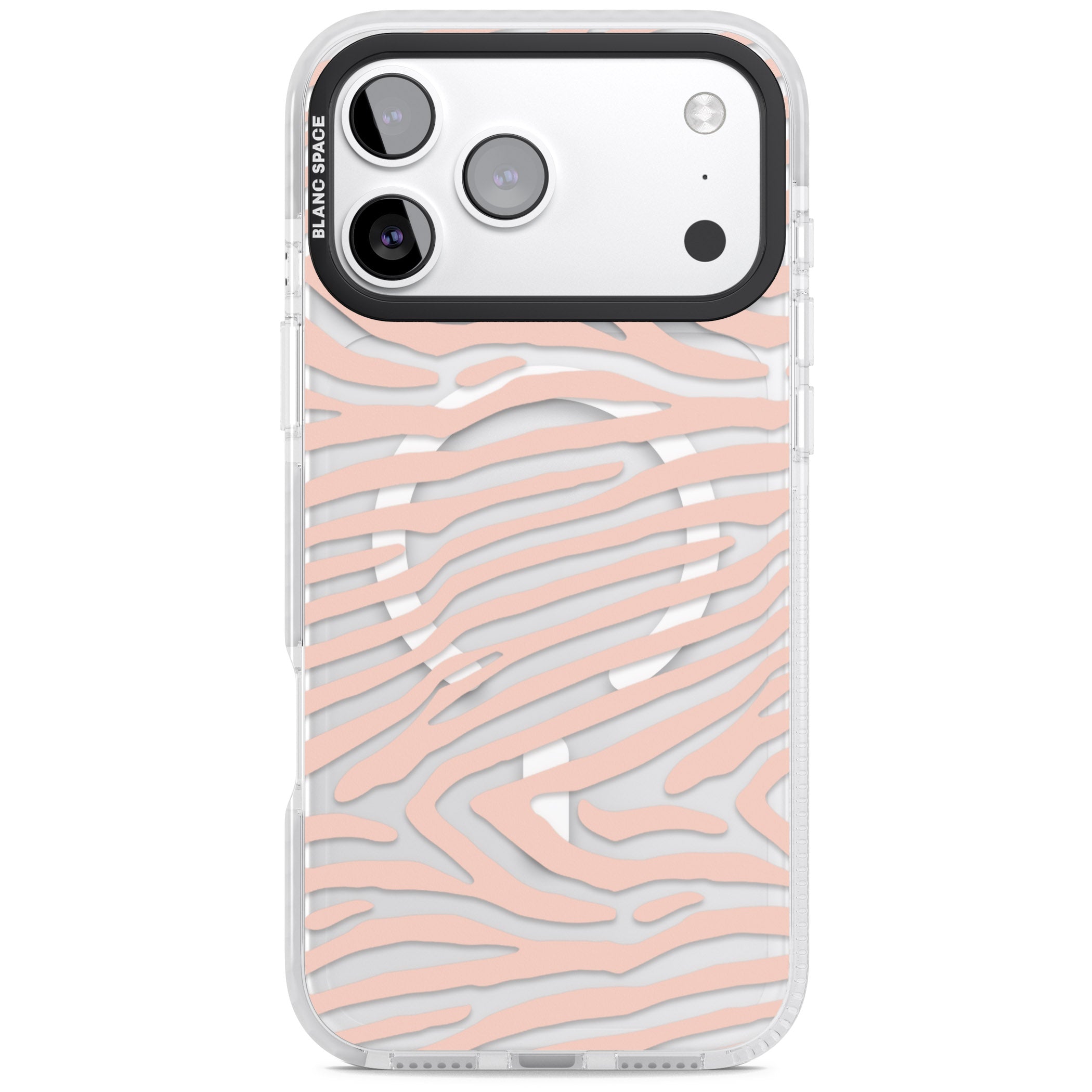 Horizontal Zebra Stripes Transparent Animal Print iPhone 17 Pro Impact Pro Clear Phone Case