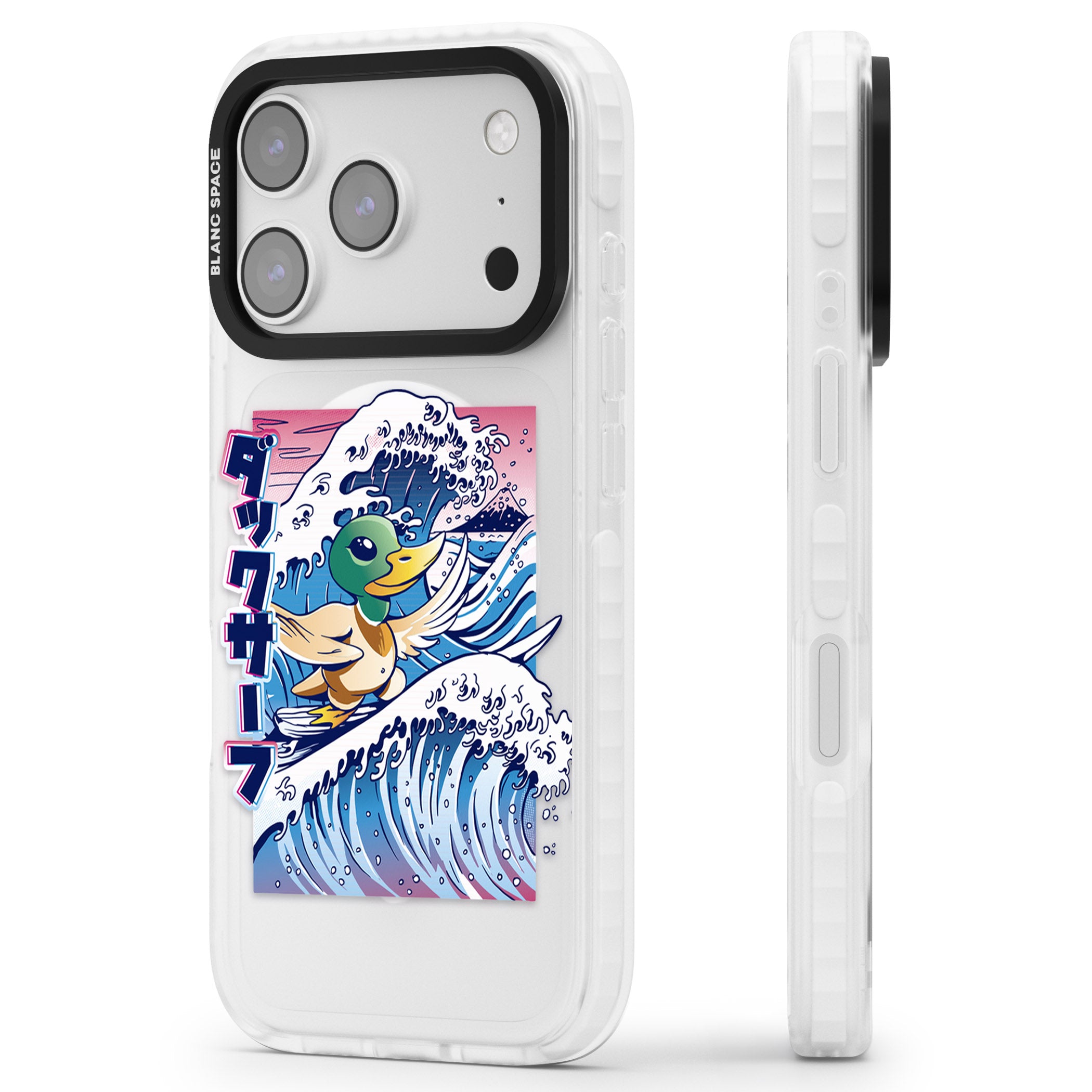 Duck Surf iPhone 17 Pro Impact Pro Clear Phone Case Side Profile