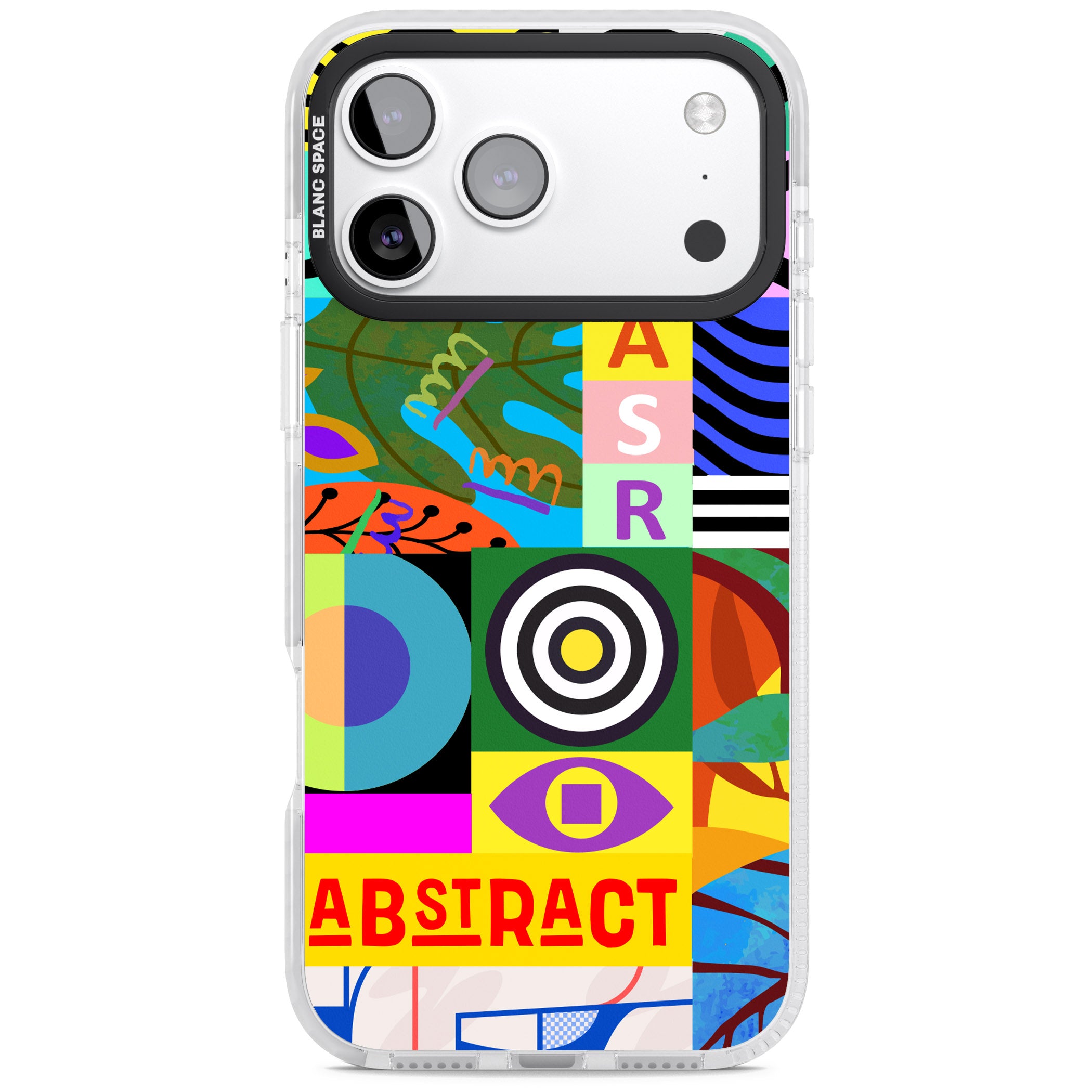 Abstract Pattern Patchwork iPhone 17 Pro Impact Pro Clear Phone Case