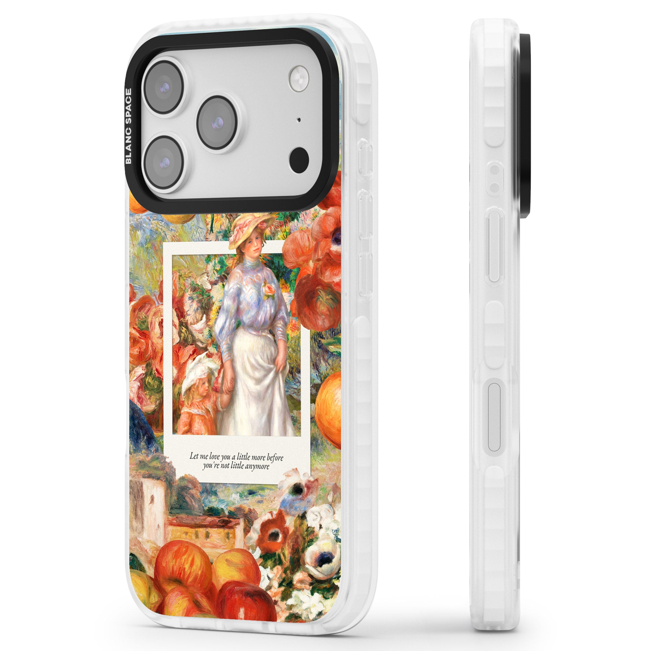 Renoir Mother & Child iPhone 17 Pro Impact Pro Clear Phone Case Side Profile