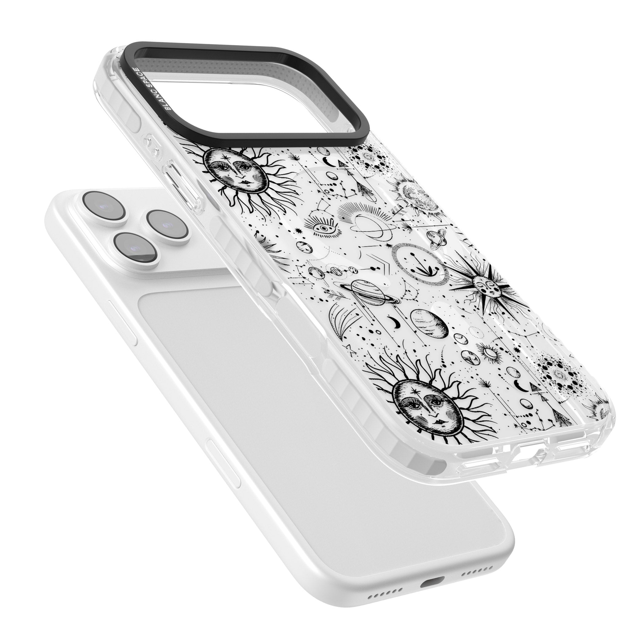Cosmic Sun & Planets Zodiac iPhone 17 Pro Impact Pro Clear Phone Case Colours