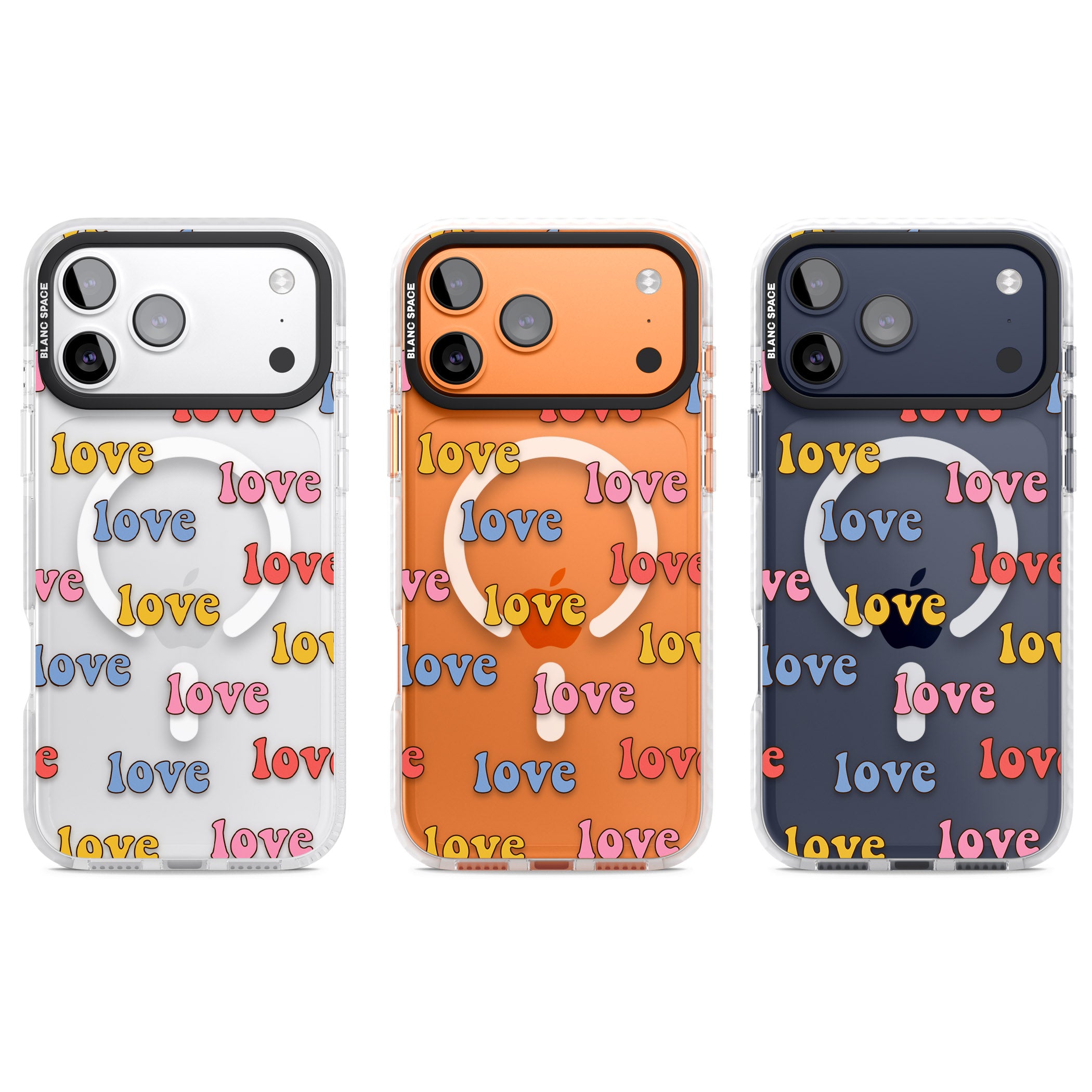 Love Pattern iPhone 17 Pro Impact Pro Clear Phone Case APT Impact Protection
