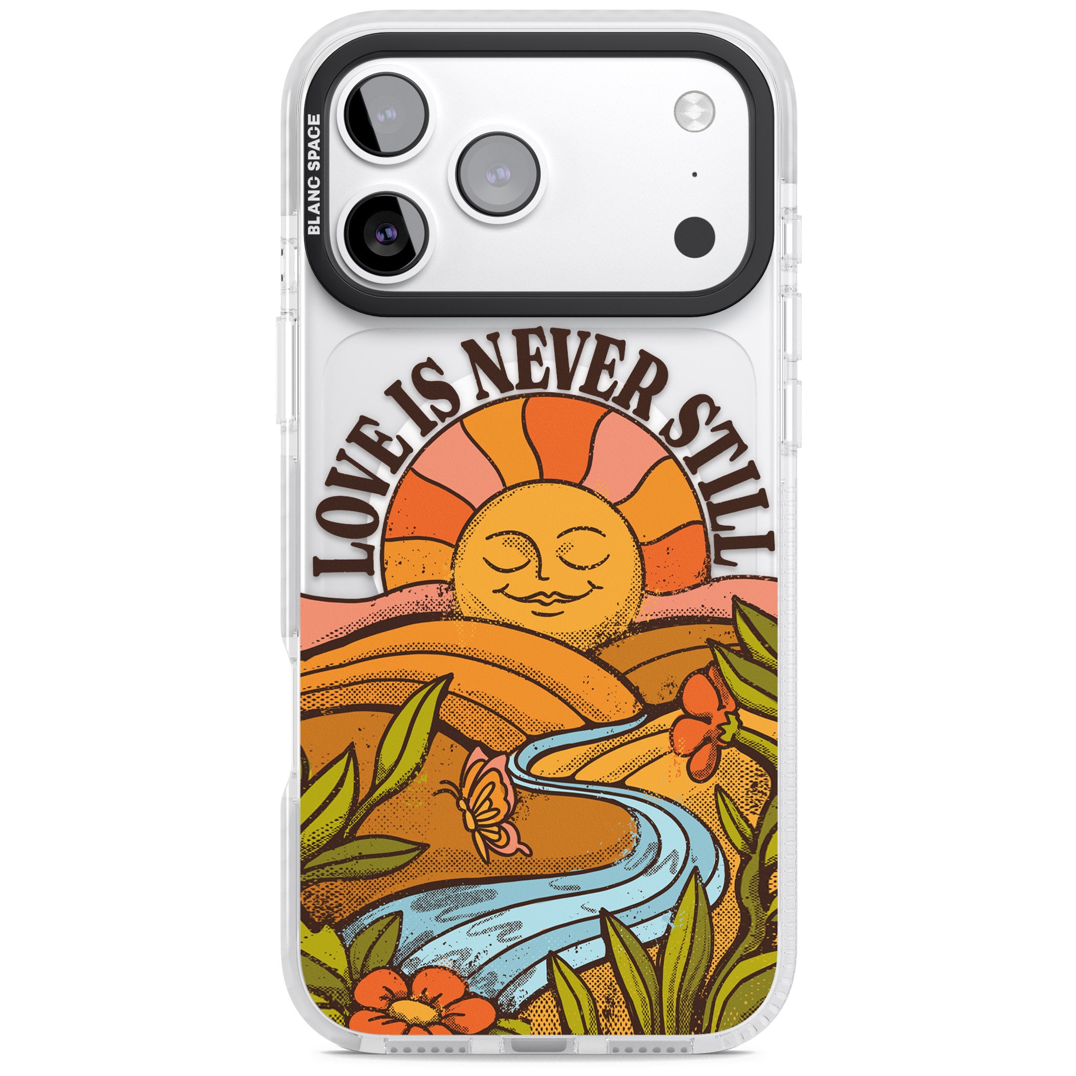 Love Is Never Still iPhone 17 Pro Impact Pro Clear Phone Case