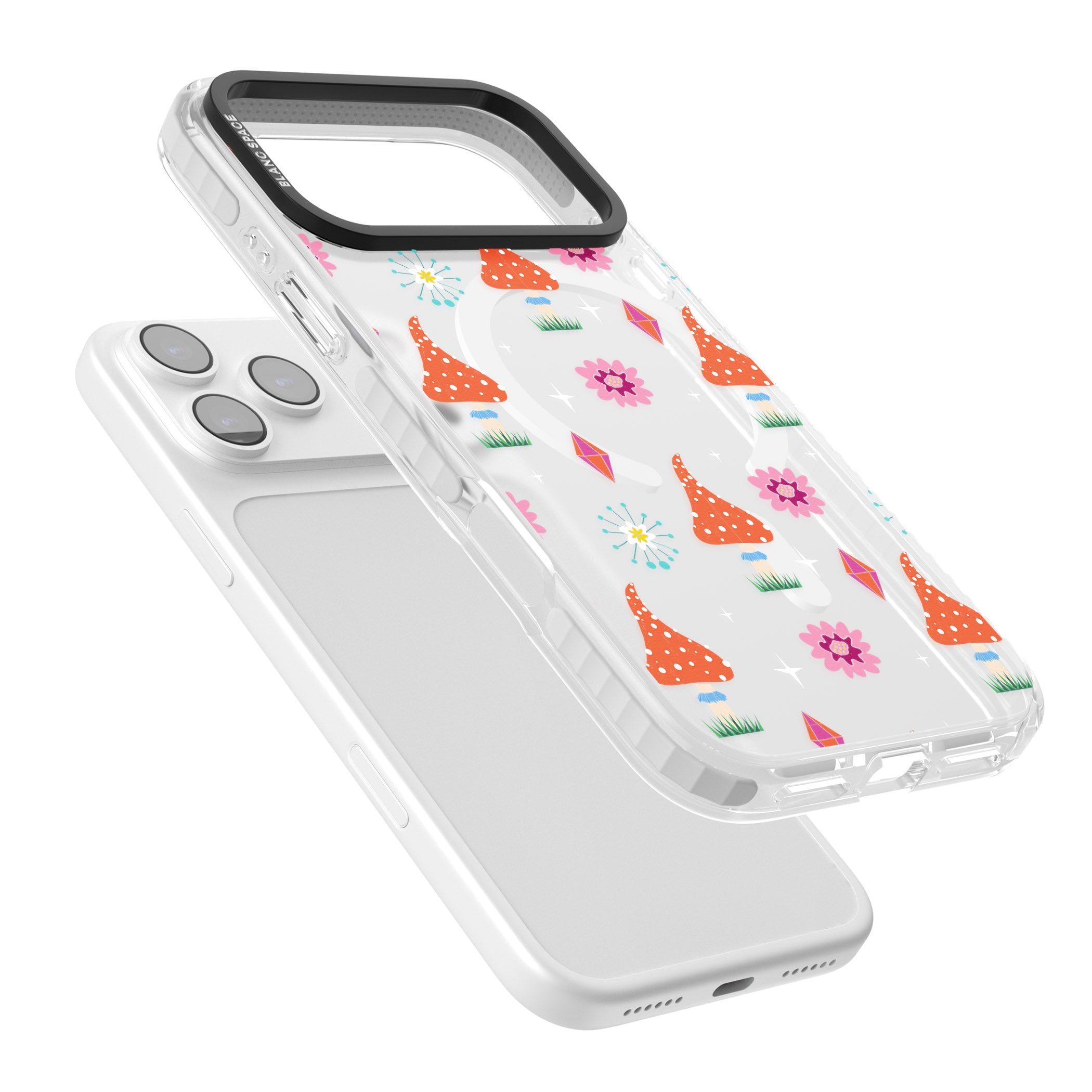 Boho Celestial Mushroom Crystal iPhone 17 Pro Max Impact Pro Clear Phone Case Colours
