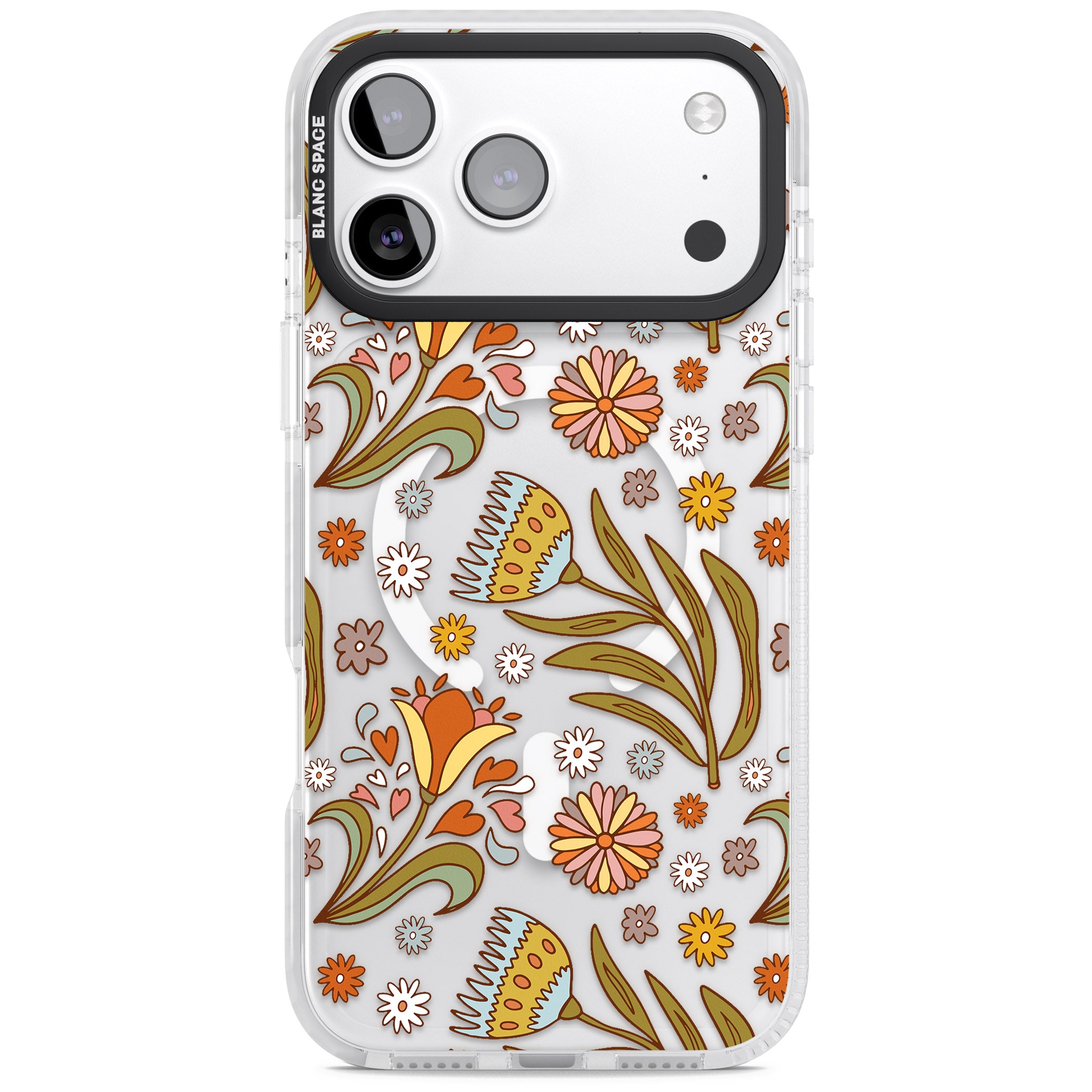 Boho Celestial Wildflower iPhone 17 Pro Impact Pro Clear Phone Case