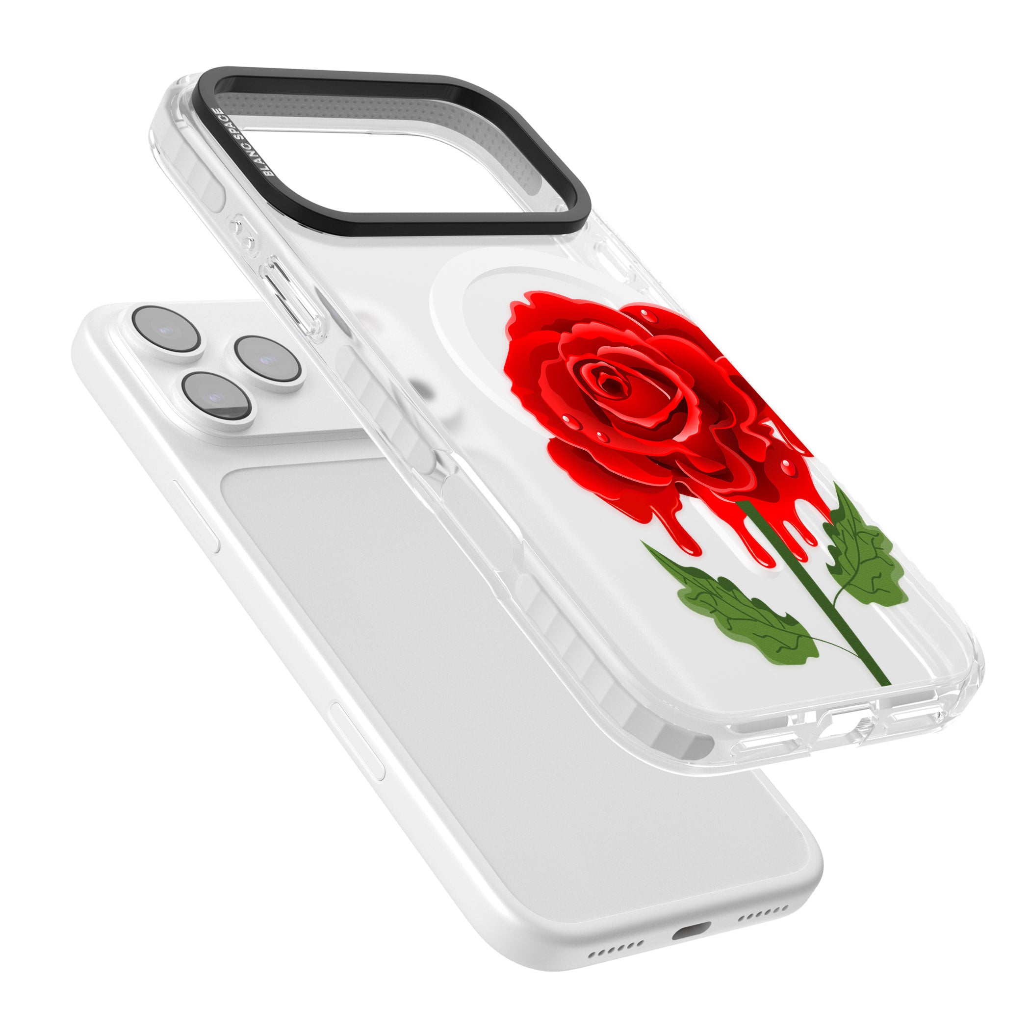 Melting Rose iPhone 17 Pro Impact Pro Clear Phone Case Colours